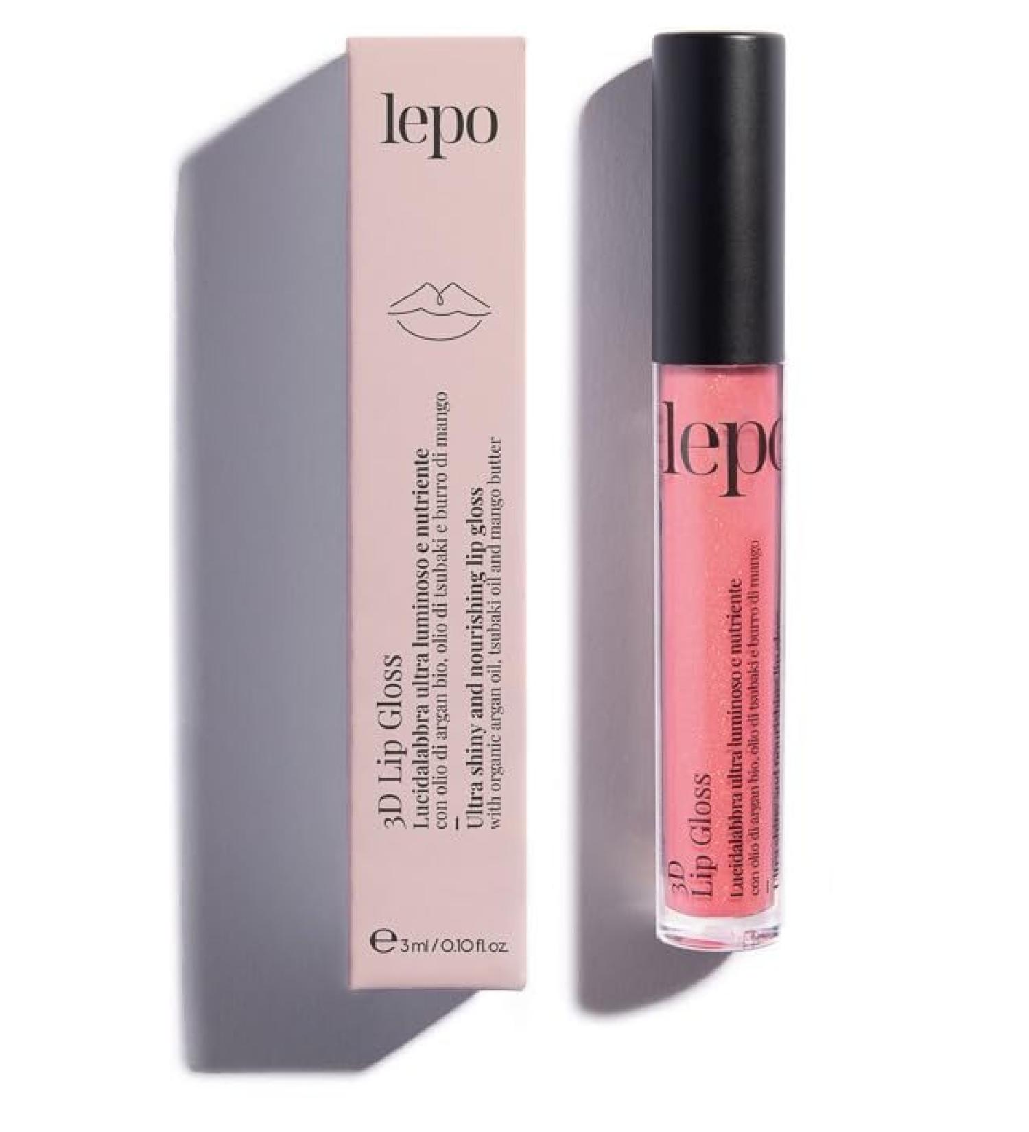 LEPO LEPO | 3D Lip Gloss Ultra Luminous and Nourishing Lip Gloss No. 04 Raspberry with Organic Argan Oil Tsubaki Oil and Mango Butter