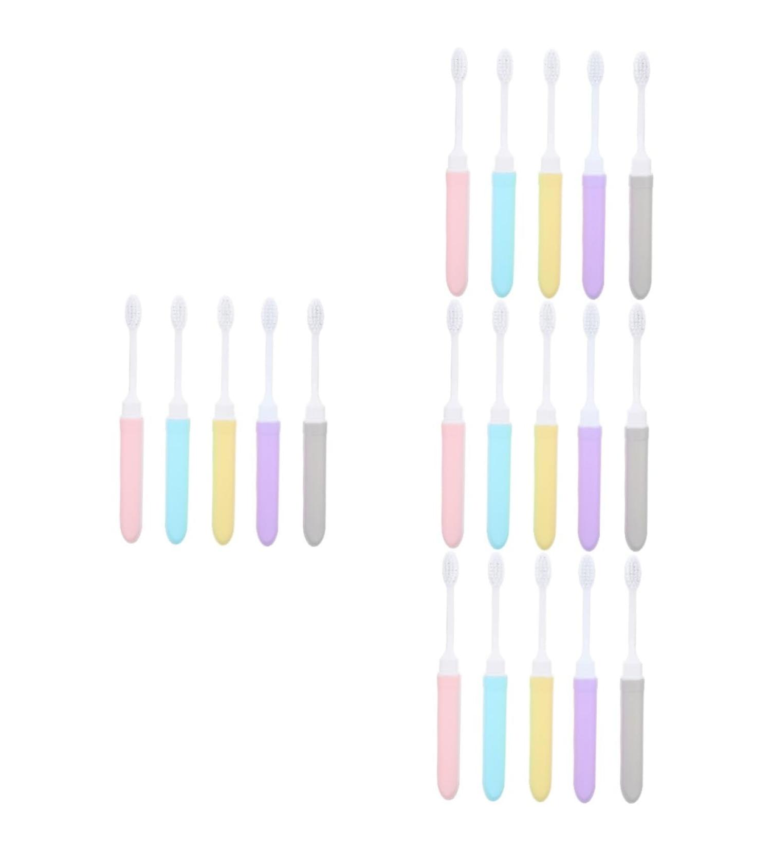 Clispeed 20 STK Foldable Travel Toothbrush Set - Soft Bristle Macaron Ornament Compact Travel Supplies for Men - Buy Online on GoSupps.com