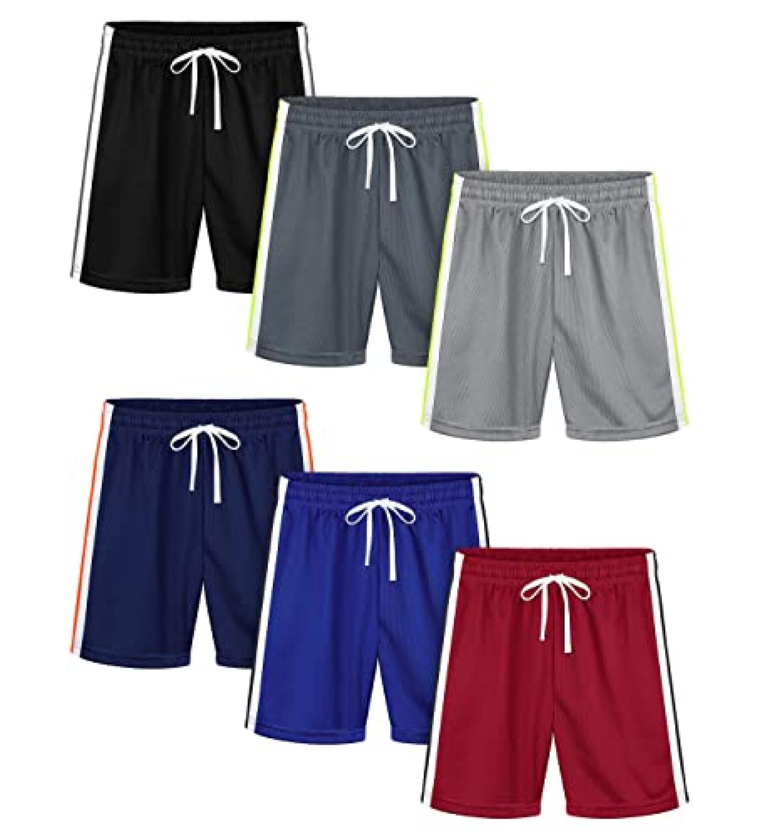 Resinta 6 Pack Toddler Boy's Mesh Shorts - Quick Dry Performance Athletic Shorts - Buy Online on GoSupps.com