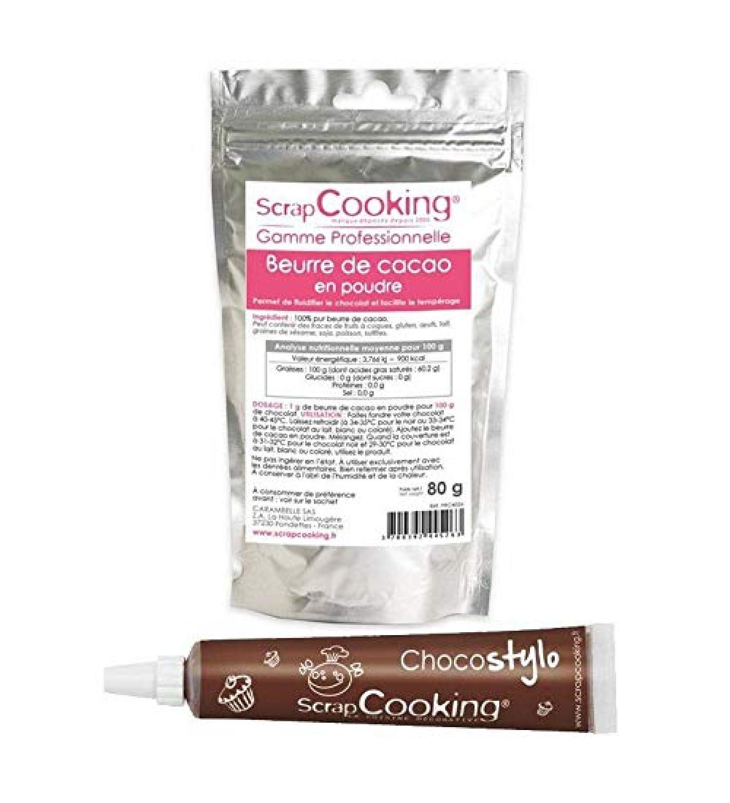 ScrapCooking Cocoa Butter Powder 80 g + Chocolate Pen