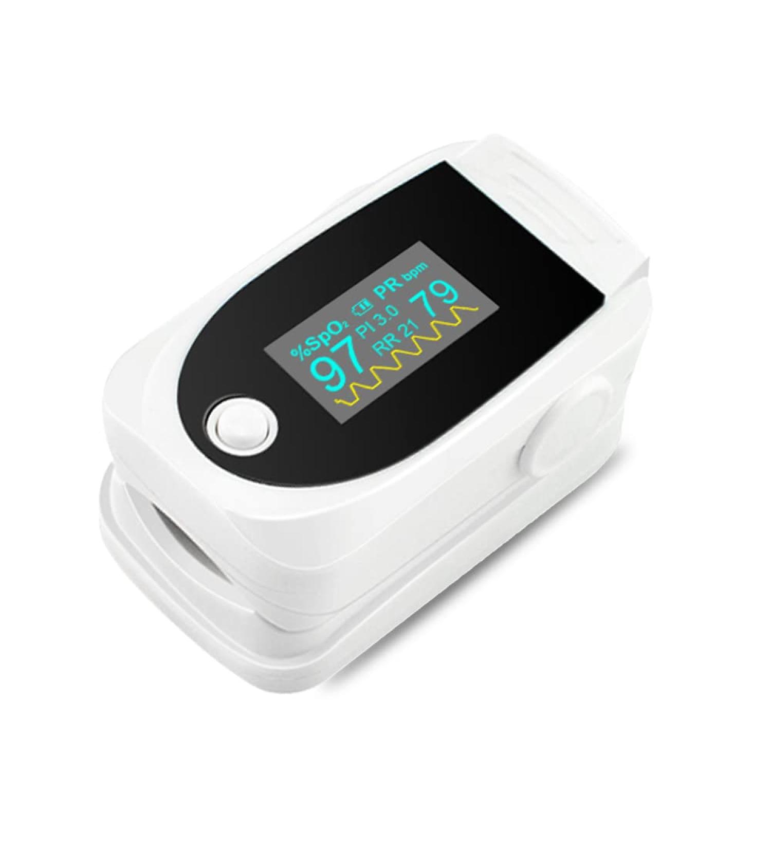 Finlon Oxygen Saturation Monitor - OLED Finger Pulse with Audio Alarm, Sleep Monitoring Curve, Heart Rate Monitor for Adult and Child - White - Buy Online on GoSupps.com