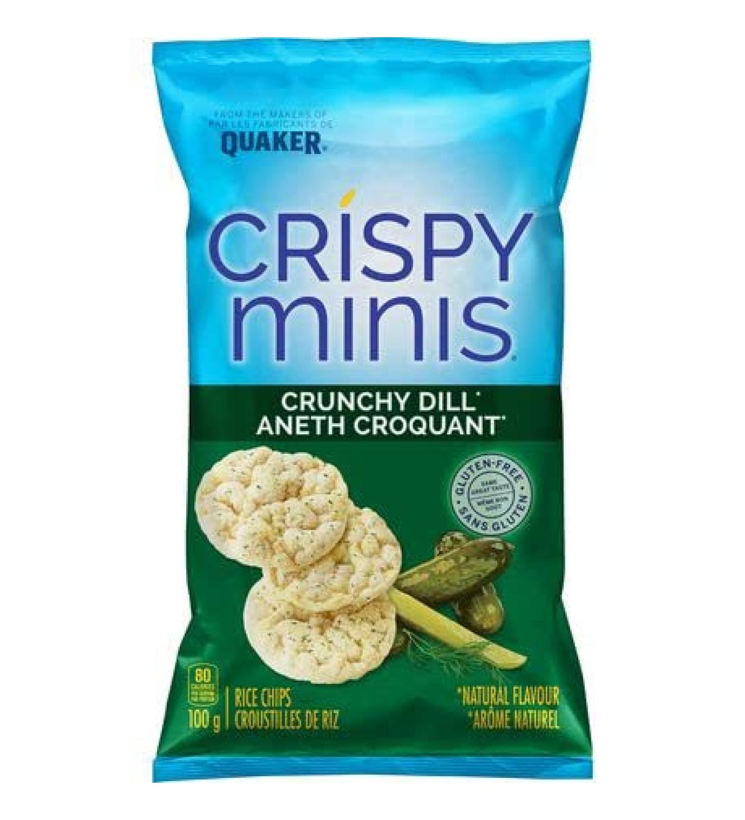 Quaker Crispy Minis Rice Chips Crunchy Dill 100g - Imported from Canada - Buy Online on GoSupps.com