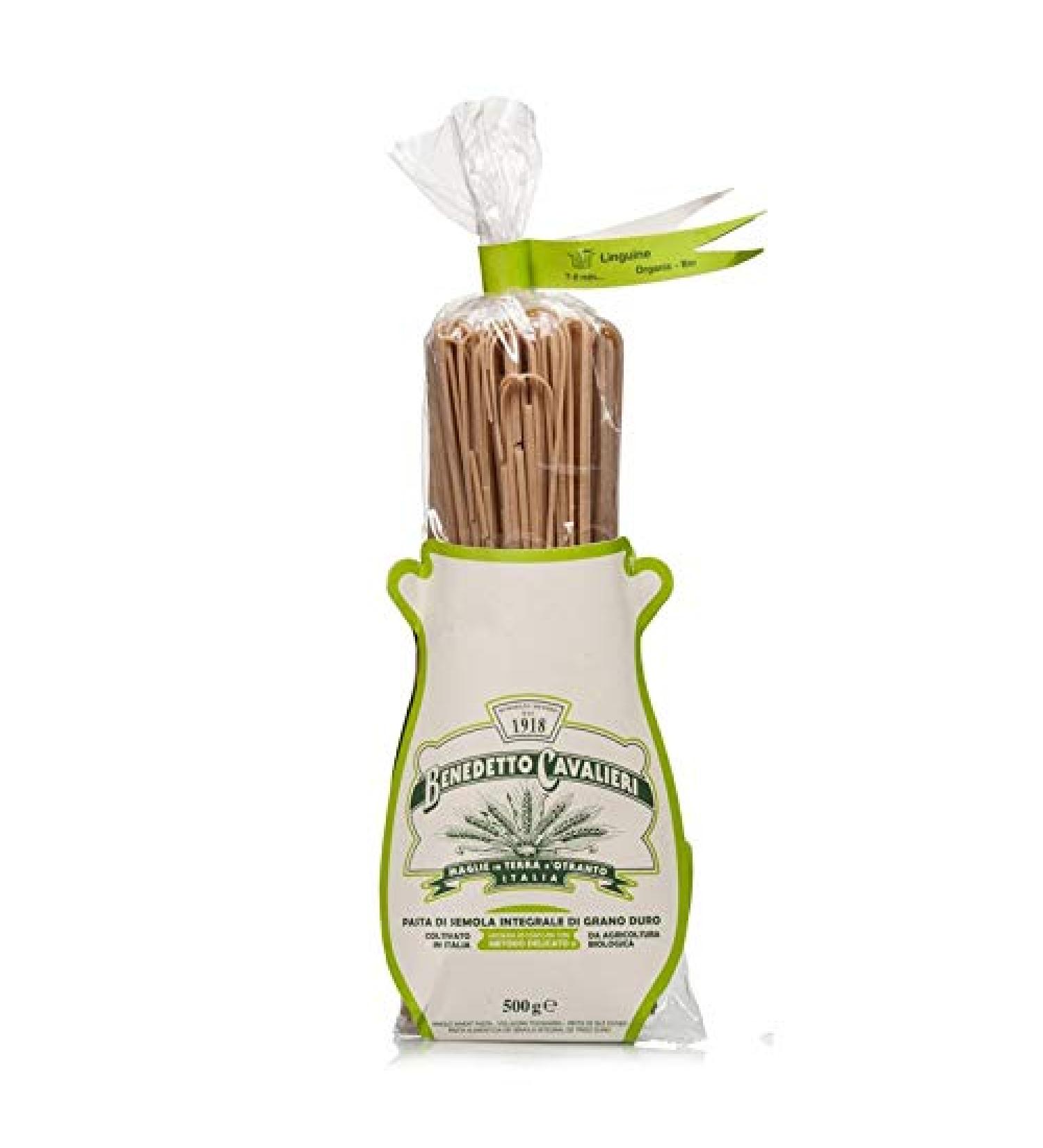 PASTA CAVALIERI X4 CAVALIERI LINGUINE DE SEMOLA INTEGRAND DURO ORGANIC - ARTIGIANAL PRODUCT MADE IN SALENTO (4 X 500 g)
