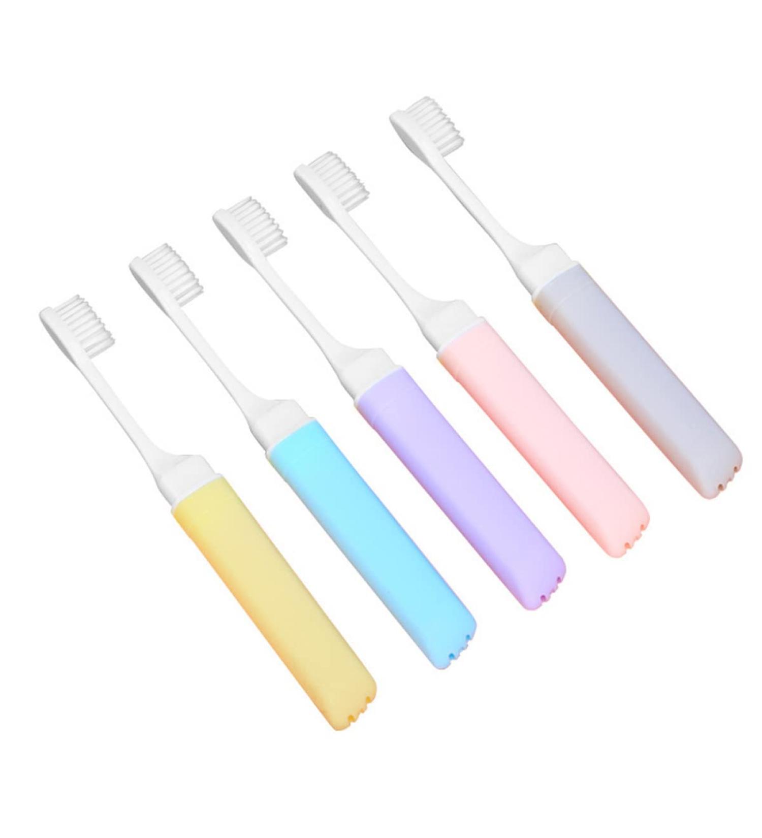 Foldable Recyclable Toothbrush Set - 5 Travel Brushes | Ortho & Hotel Cleaning Accessories - Buy Online on GoSupps.com