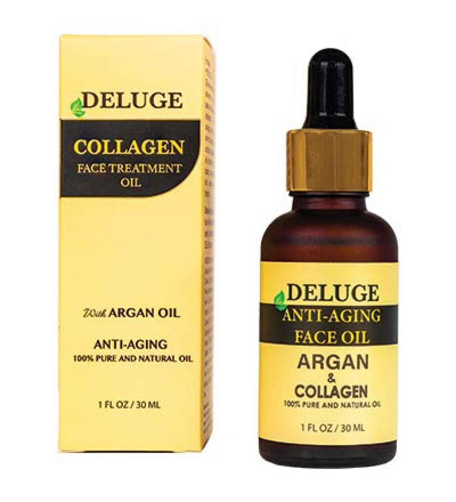 Collagen Face Oil with Argan Oil - 100% Natural Anti-Aging Treatment for Fine Lines & Wrinkles - Smoothing & Firming Botanical Skin Care - Buy Online on GoSupps.com