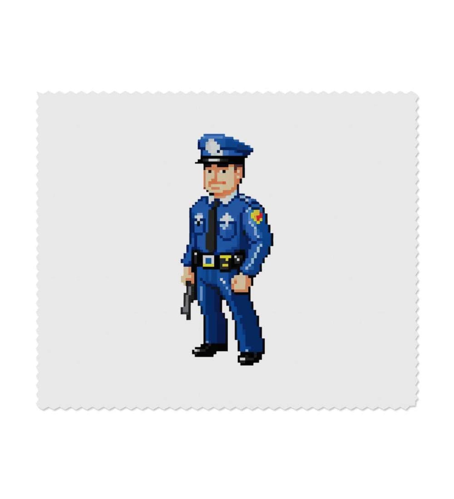 Buy 2 x Pixel Art Police Officer Microfiber Cleaning Cloths | High-Quality Lens & Glasses Cleaner - International Shipping Available - Buy Online on GoSupps.com