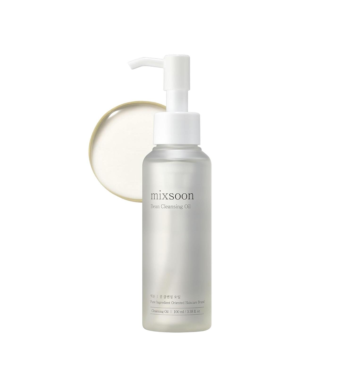 mixsoon Bean Cleansing Oil - Lightweight Oil Deep Cleansing and Makeup Remover Fermented Bean Hydrating and Balancing for Smooth Skin 100ml / 3.38 fl.oz. Korean Glass Skin Care 3.38 Fl Oz (Pack of 1)