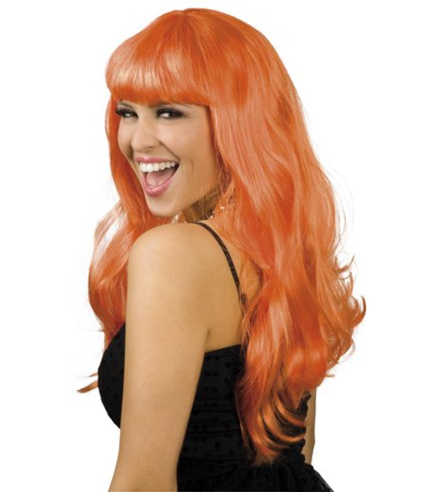 TH-MP sexy ladies wig orange long hair wig