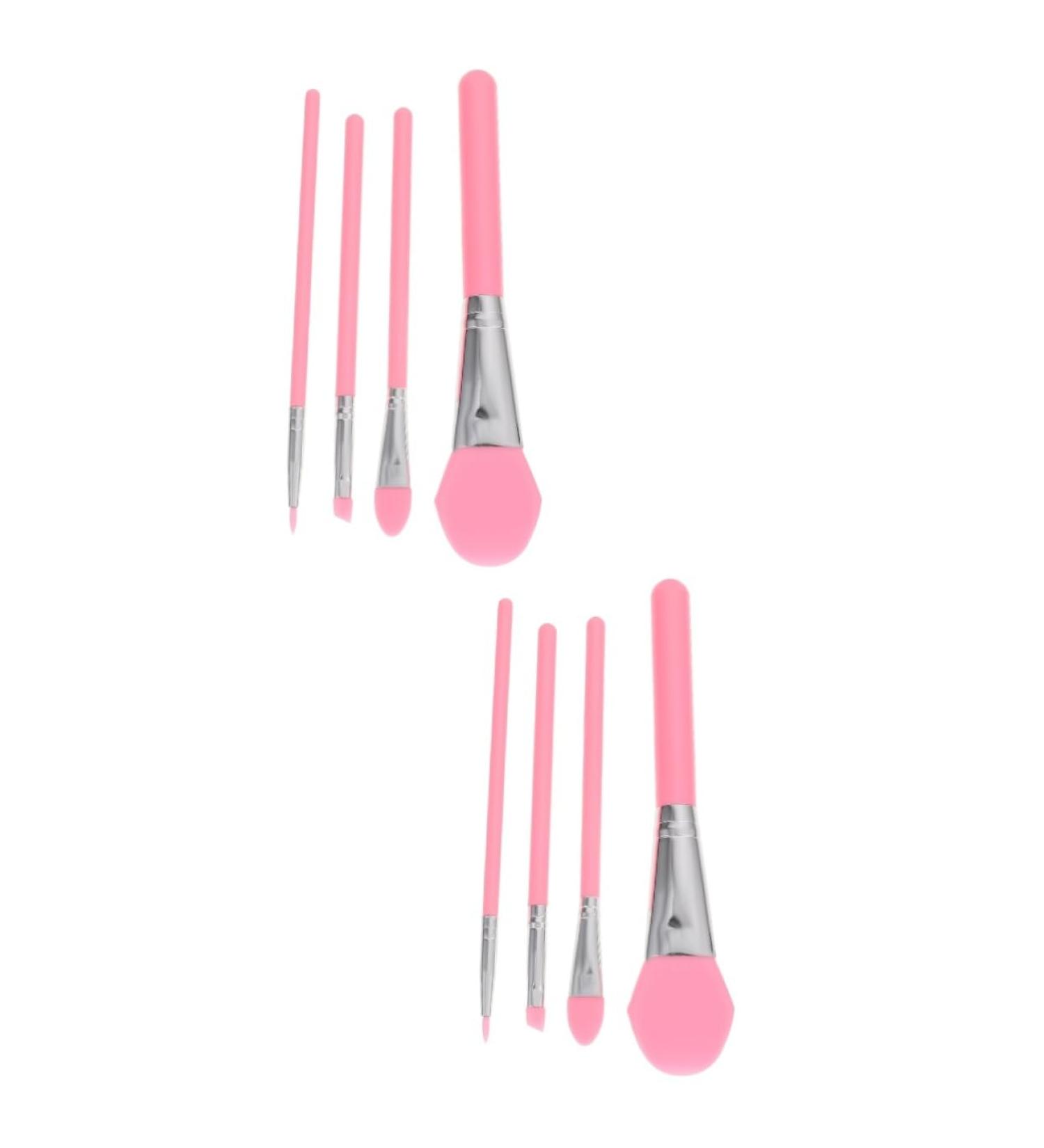 FRCOLOR 8 Pcs Silicone Face & Body Mask Brush Set - Premium Applicator for Facial Mud & Body Butter - Pink Beauty Tools for Women - Buy Online on GoSupps.com