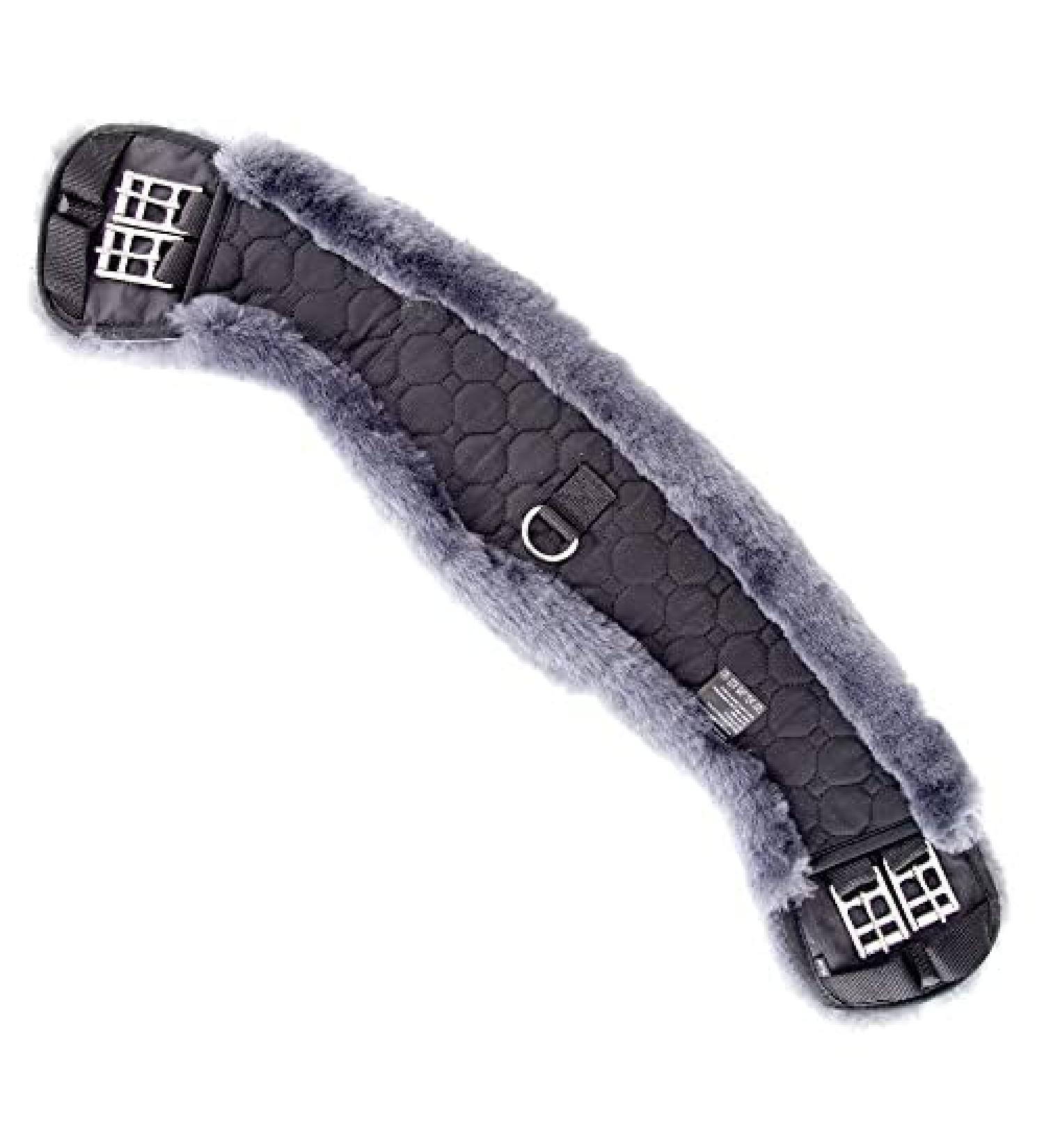 Merauno Lamb Wool Moon Belt Saddle - Anatomically Concave Short Dressage Belt in Nature Black Brown Anthracite (75cm) - Premium Merino Wool for Enhanced Slip Resistance - Buy Online on GoSupps.com