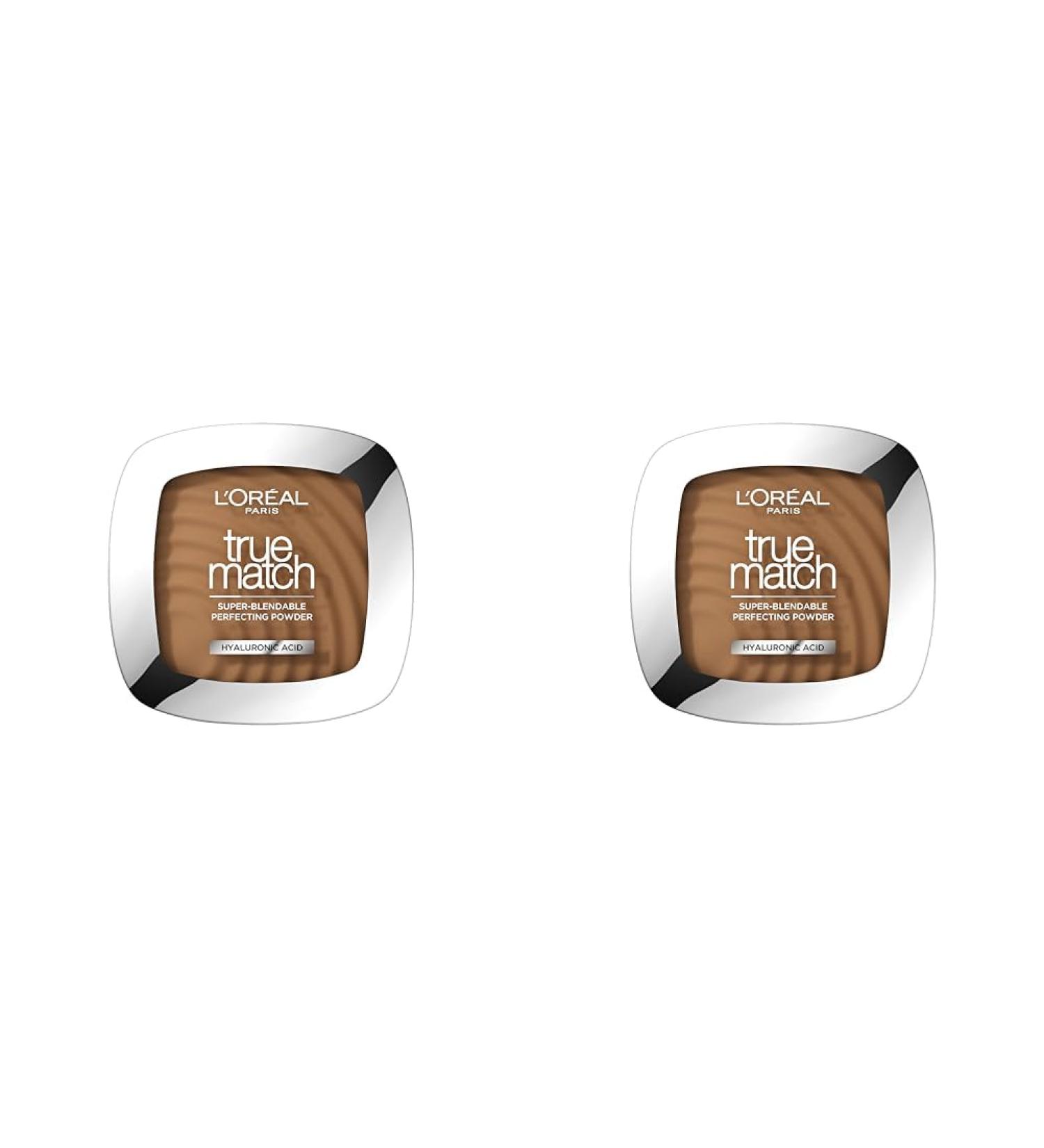 L'Or al Paris Powder Foundation Super-Blendable With Hyaluronic Acid Light Texture for a Flawless Finish True Match Perfecting Powder 8D (Pack of 2) 8W - Golden Cappuccino 9 g (Pack of 2) - Buy Online on GoSupps.com