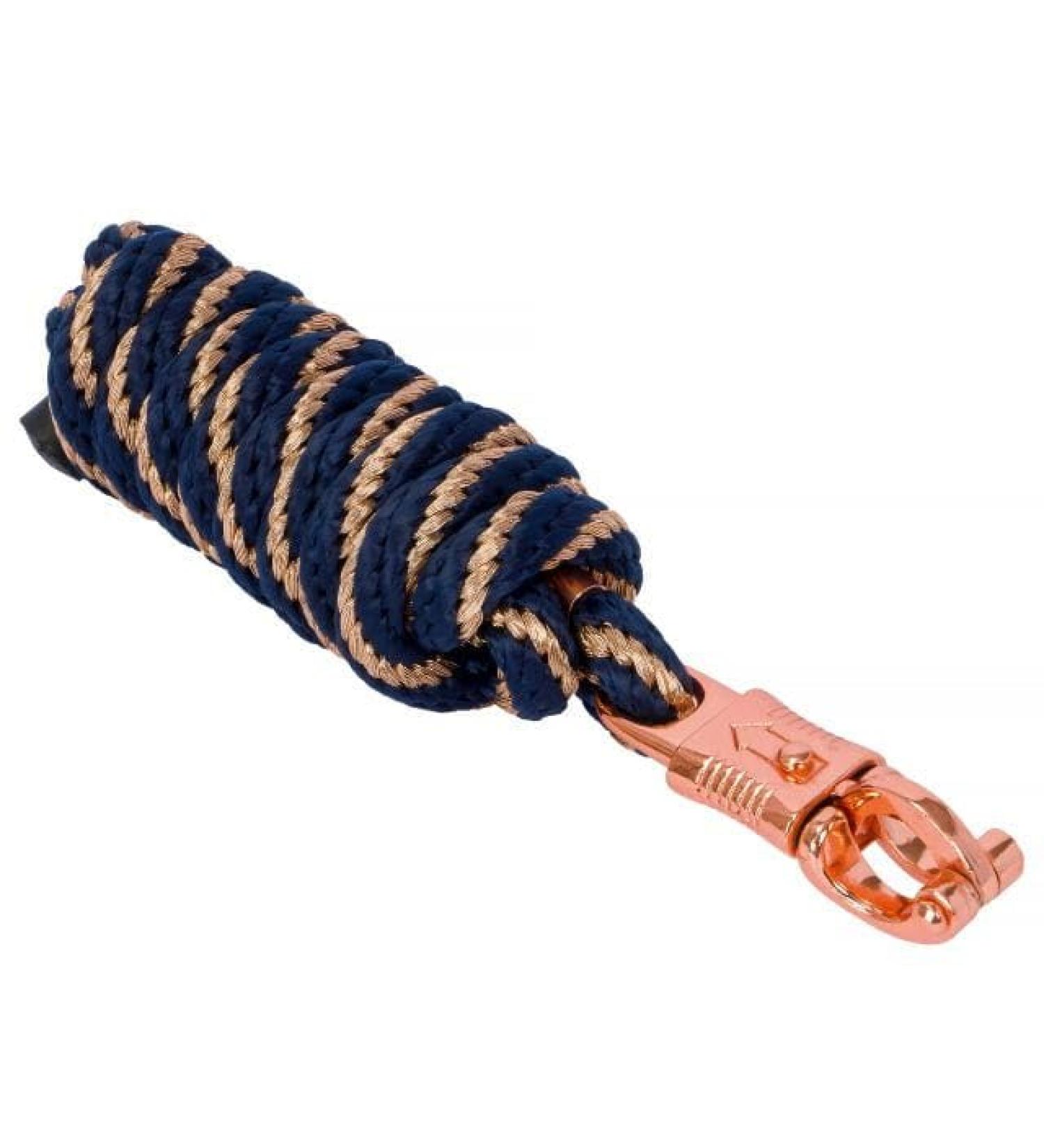 Leadership Horse Start Hardrosis Gold PP 2m Trick Line with Panic & Carabiner Hooks - Ideal for Horses Ponies Donkeys & Goats (Marineblau/Rosegold) - Buy Online on GoSupps.com