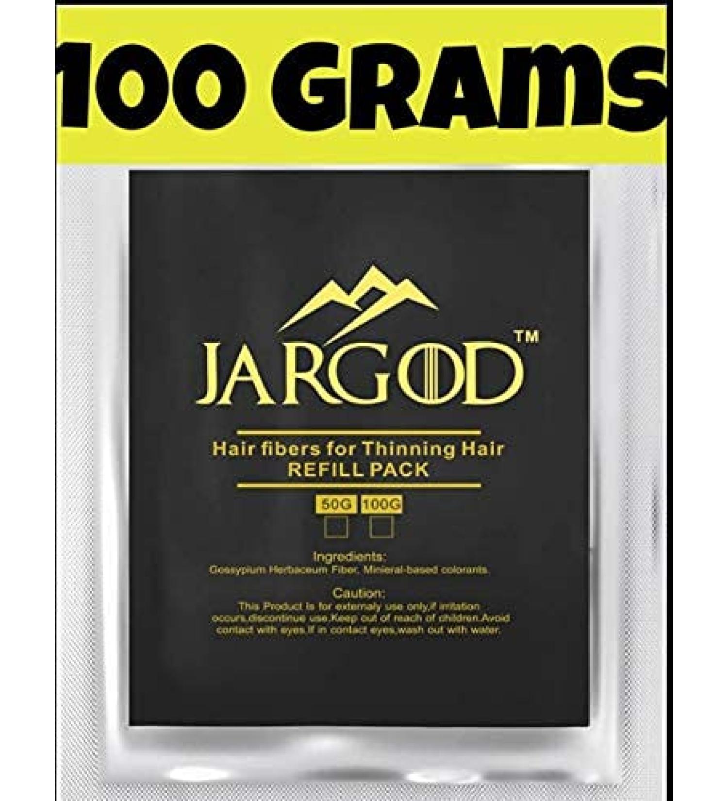JARGOD Hair Building Fibers - 100g Refill for Hair Loss Concealer - Black - Hair Filler Fibers for Thinning Hair - Buy Online on GoSupps.com