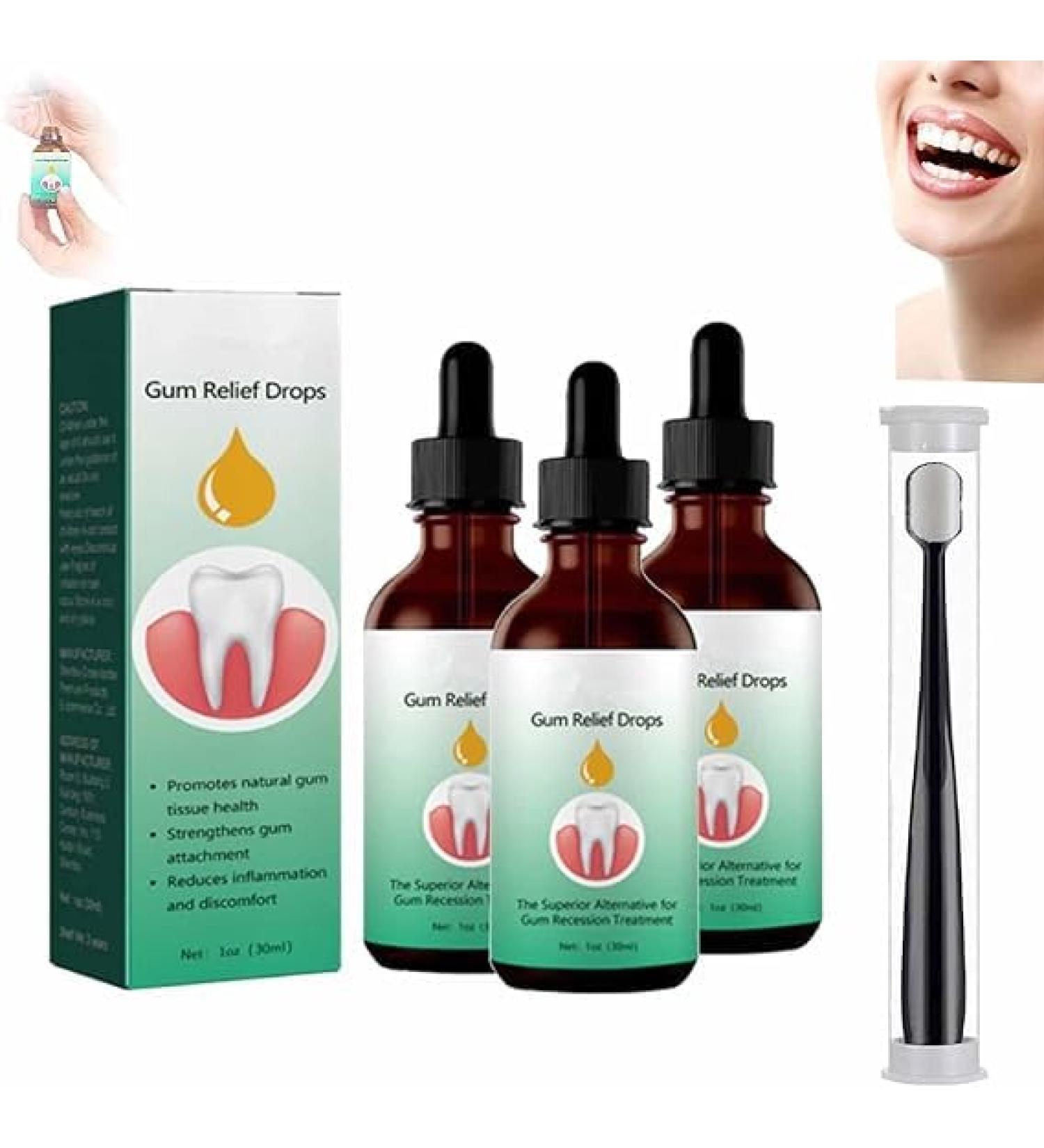 (Must - Have) 1/2/3Pcs Gum Repair Drops Gum Relief Drops Gum Regrowth Drops Receding Gum Repair Rejuvenate Your Gums with Ease (3PC) - Buy Online on GoSupps.com