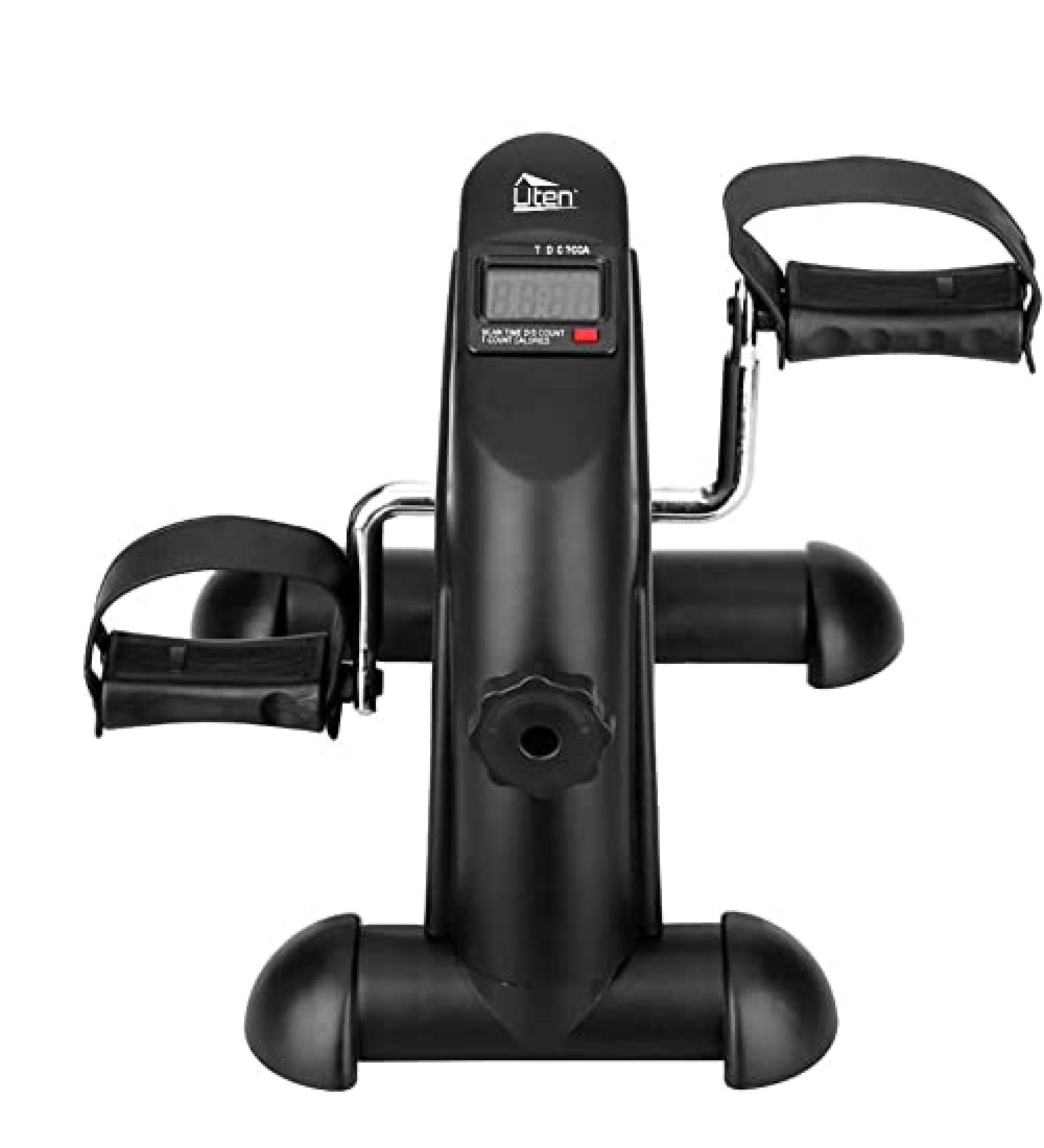 Uten Mini Exercise Bike Under Desk - Portable Arm & Leg Peddler with LCD Screen - Cool Black - Buy Online on GoSupps.com