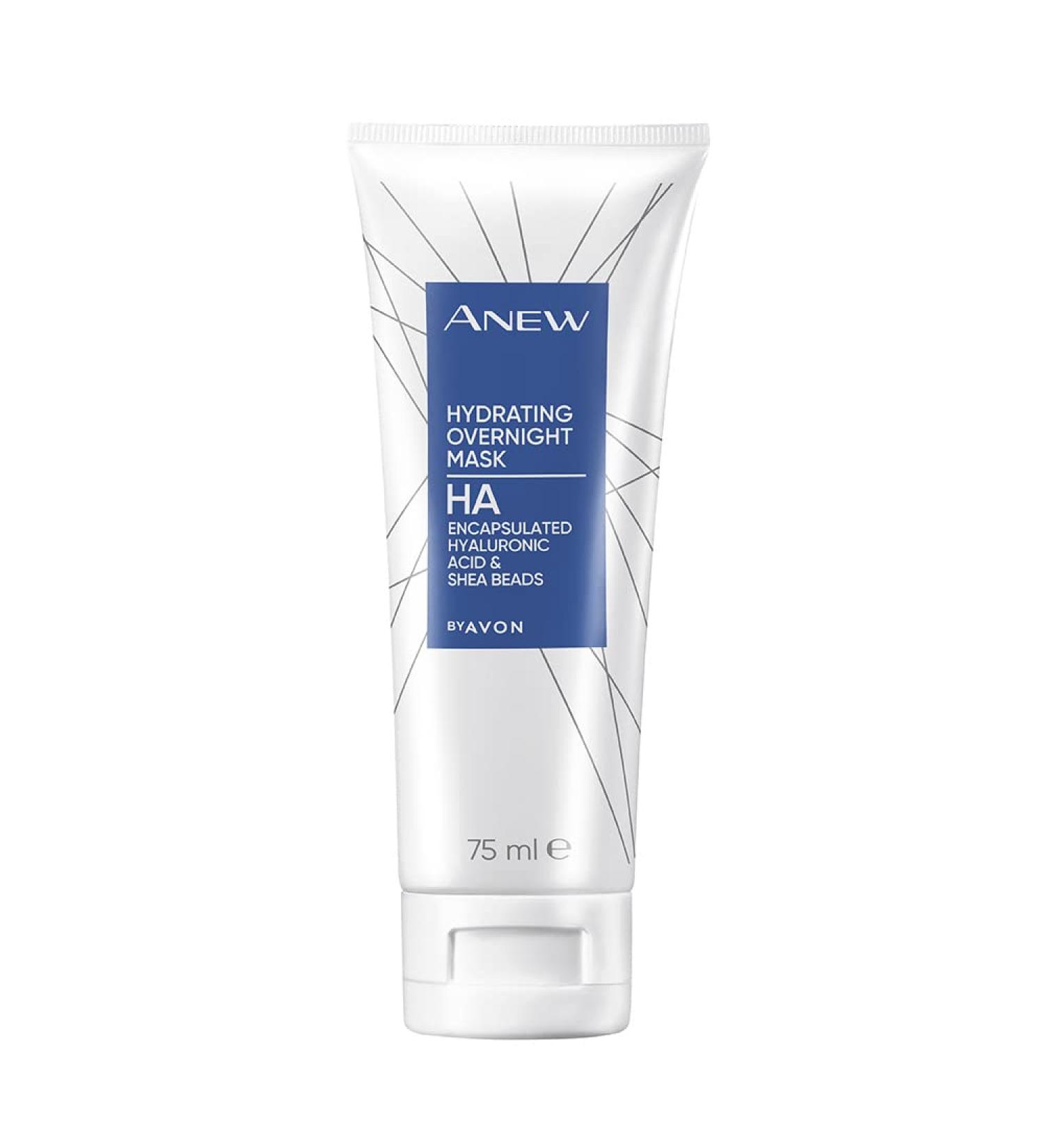 Avon Anew Hydrating Overnight Mask with Hyaluronic Acid and Shea Butter to Boost Skin's Moisture and Reduce Fine Lines 75ml - Buy Online on GoSupps.com