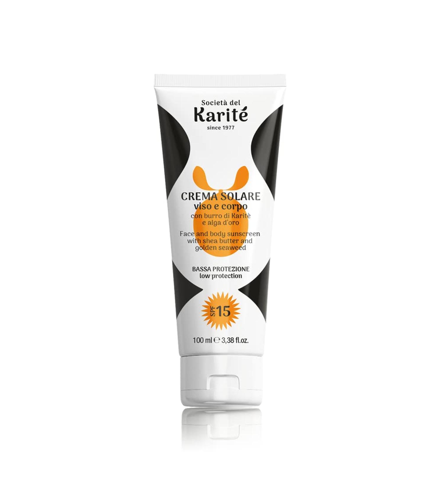 Moisturizing Sun Cream with Shea Butter spf 15 Sunscreen 15 with Nourishing Action Golden Effect Tan Suitable for Sensitive Skin 100 ml - Buy Online on GoSupps.com