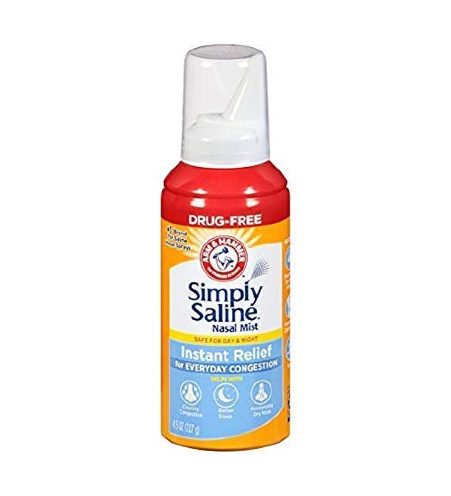 Simply Saline Instant Relief for Everyday Congestion Nasal Mist 4.25 oz (Pack of 2)