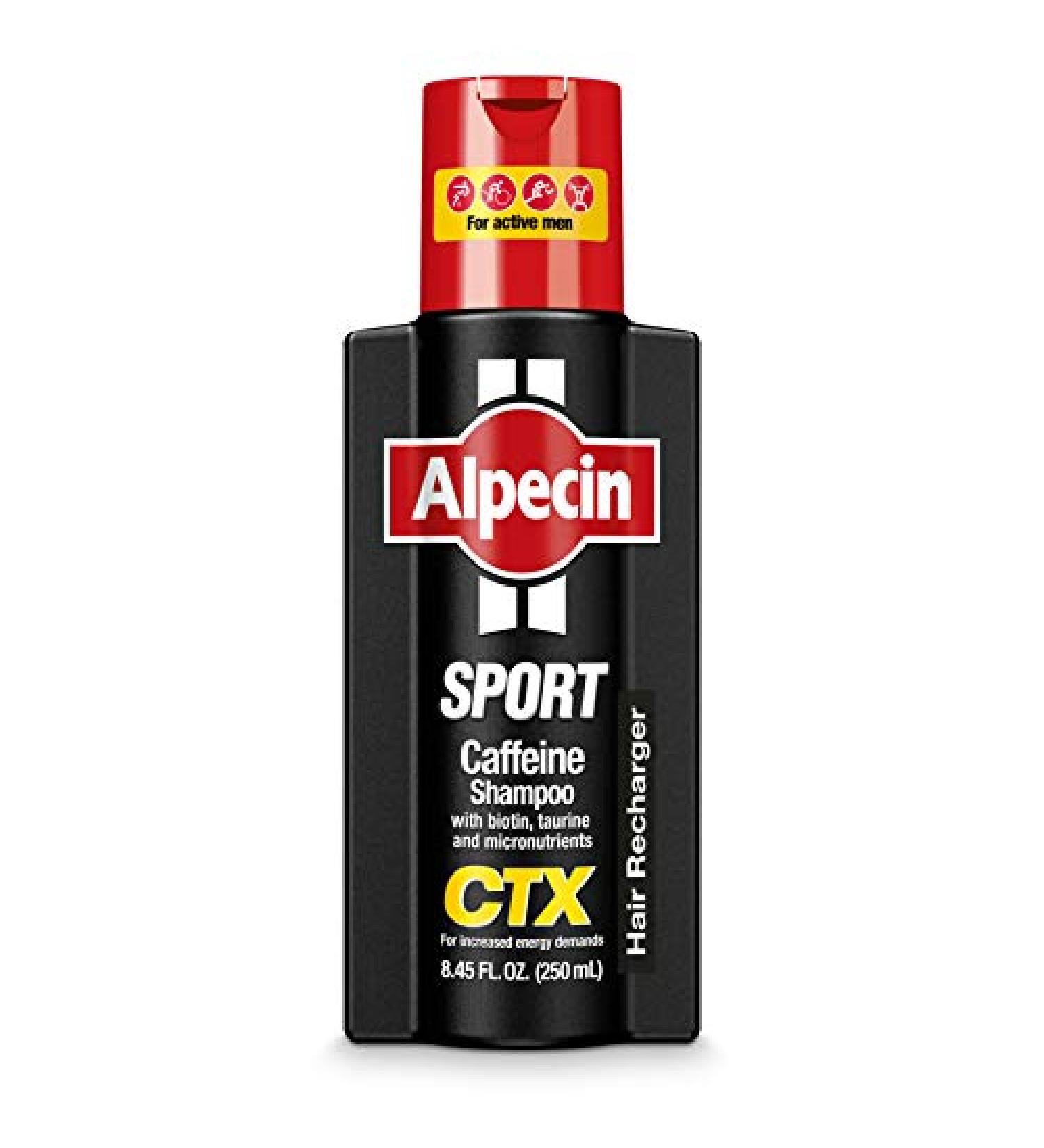 Alpecin CTX Sport Men's Caffeine Shampoo 8.45 fl oz with Biotin, Niacin, Castor Oil - Promotes Natural Hair Growth and Thickening, Ideal for Thinning Hair and Active Lifestyle - 1 Pack - Buy Online on GoSupps.com