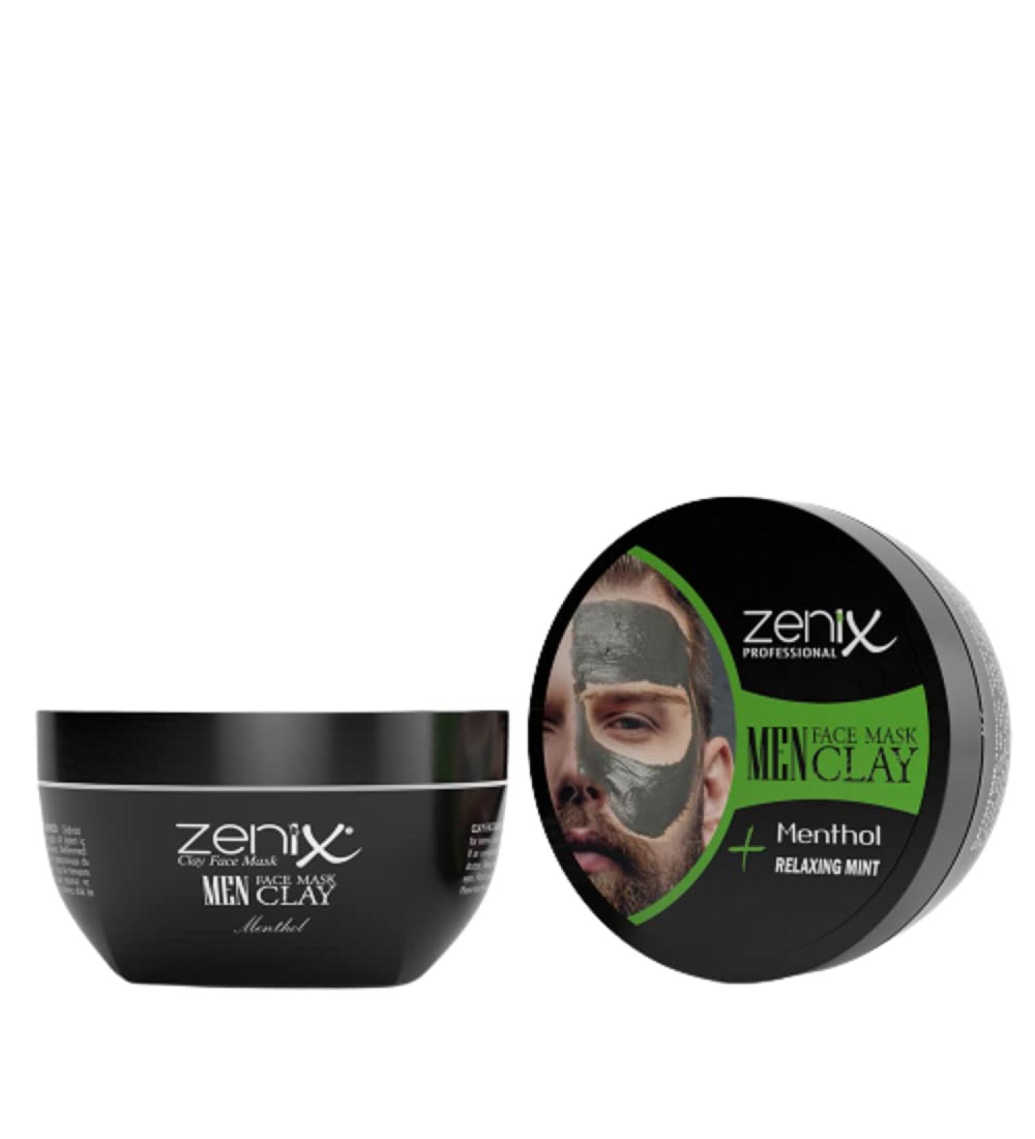 Zenix Men Face Mask Clay Menthol 350gr - Refreshing Facial Care for Men Reduces Pimples & Blackheads - Buy Online on GoSupps.com