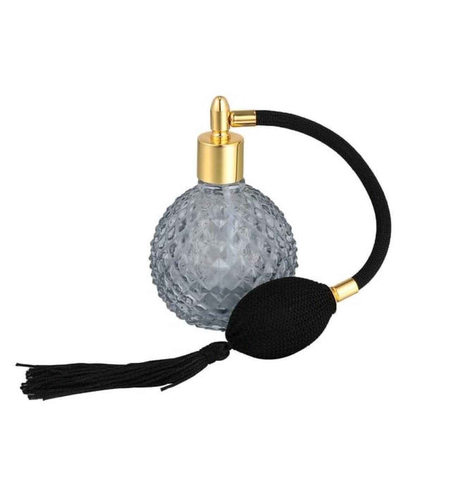 SCOLAND Vintage Perfume Spray Bottle 100ml Refillable Perfume Glass Empty Crystal Bottle with Long Tassel (Black) - Buy Online on GoSupps.com