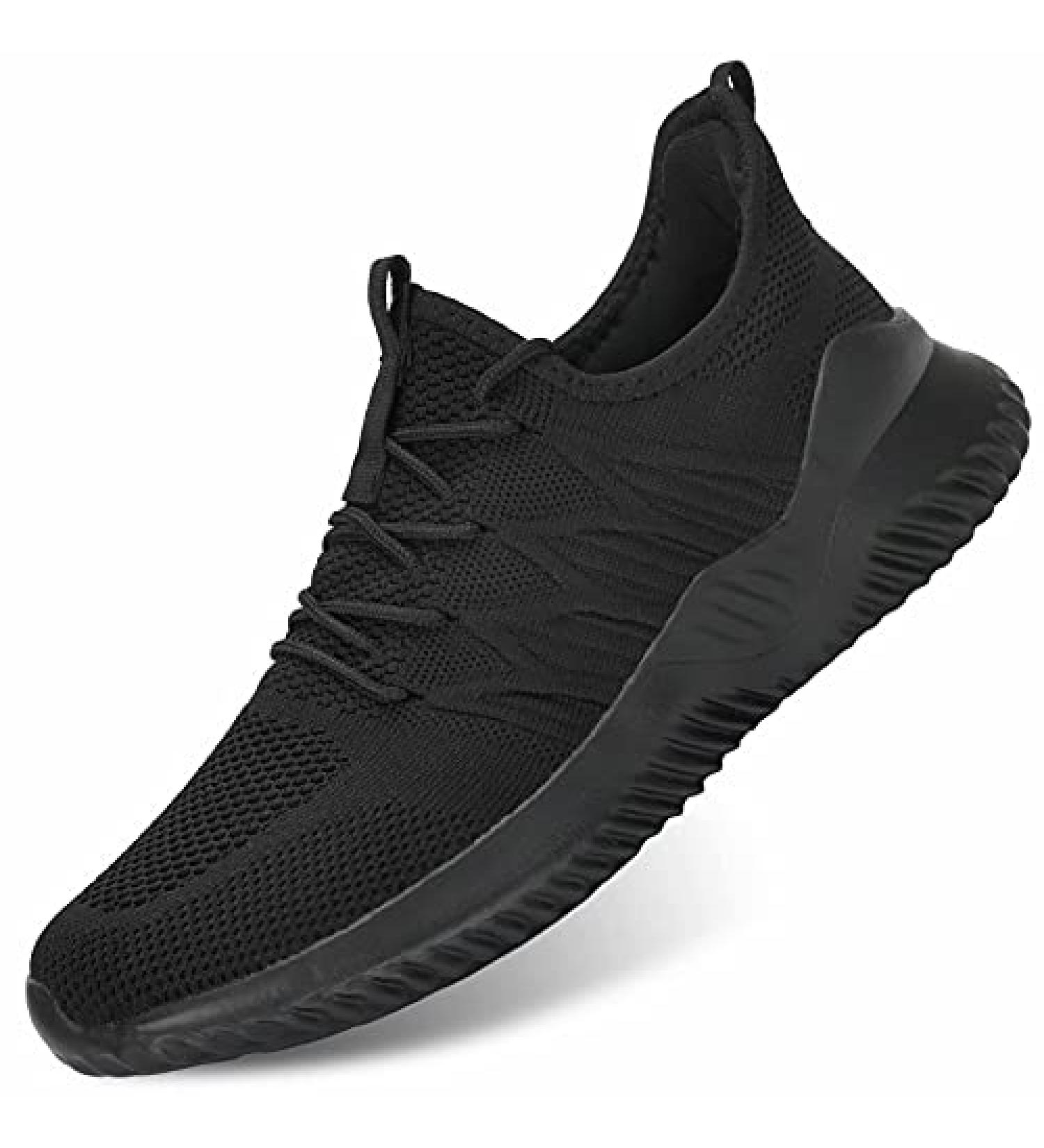 Men's Slip-on Running Shoes | Lightweight Breathable Sneakers | Size 13 All Black - Buy Online on GoSupps.com