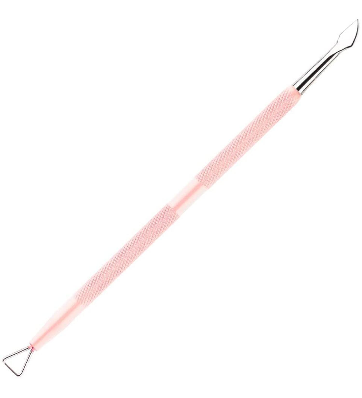 HaimiLiya Dual-End Cuticle Pusher & Gel Nail Remover Tool - 410 Stainless Steel, Pink - Nail Cleaner & Polish Remover Tool - Buy Online on GoSupps.com
