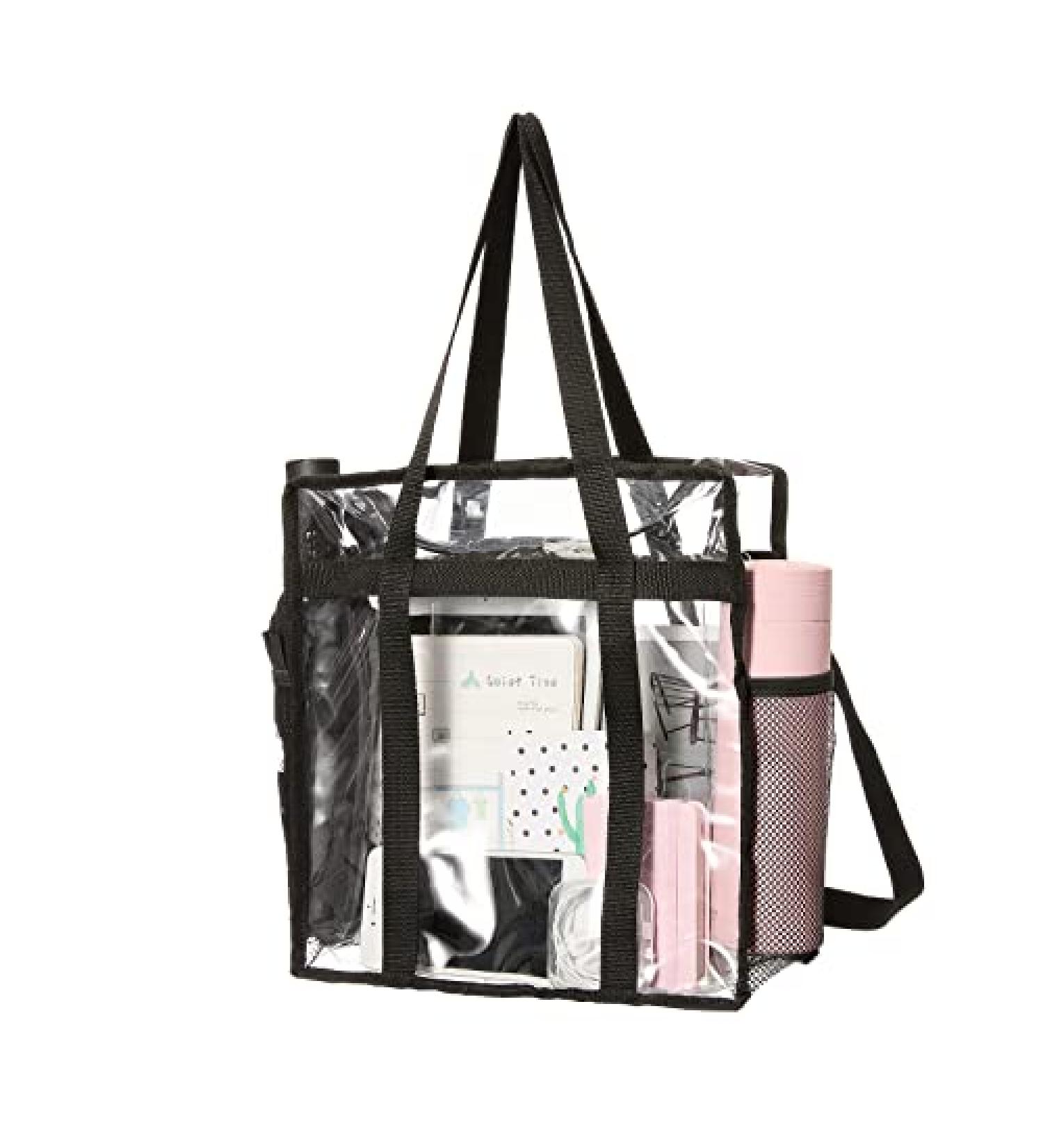 Clear Stadium Approved Tote Bag with Adjustable Shoulder Straps - Ideal Transparent Handbag for Men and Women - Buy Online on GoSupps.com