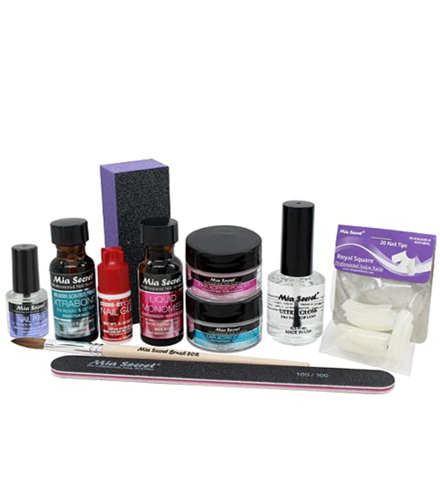 Mia Secret Acrylic Nail Kit for Beginners - Pink and Clear Powder Set - Complete Starter Kit for Acrylic Nails - Buy Online on GoSupps.com