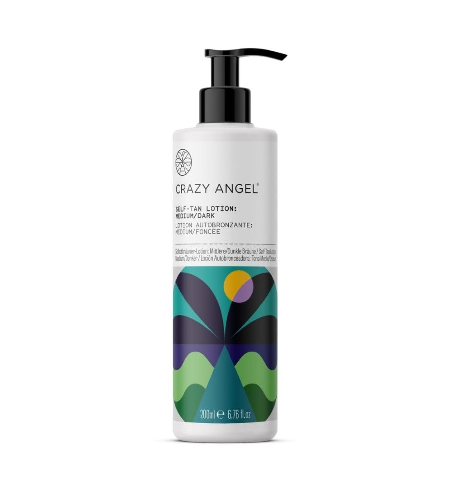 Crazy Angel Vegan Self-Tan Lotion (Medium/Dark Tan). Made in UK. 200ml. - Buy Online on GoSupps.com