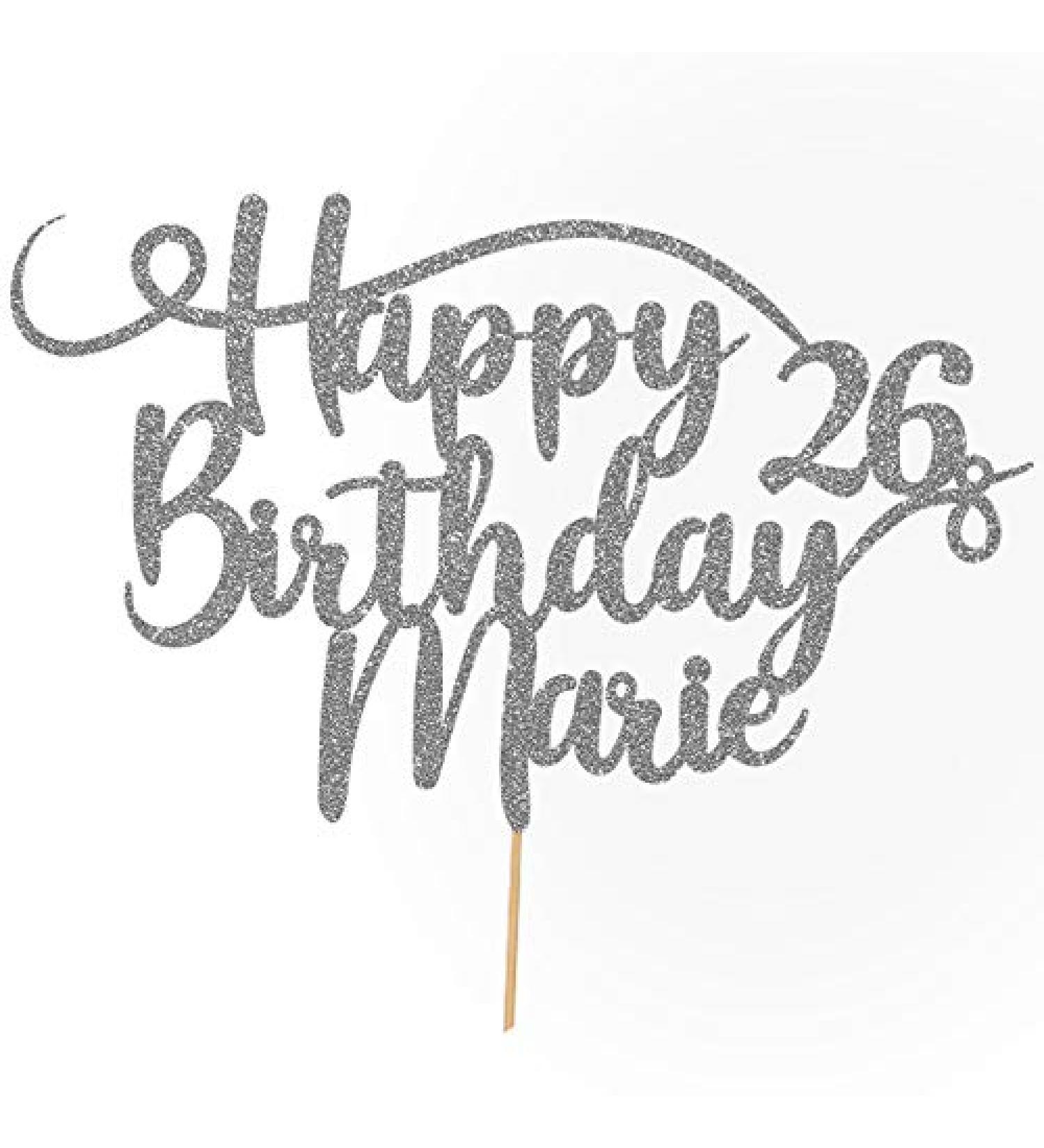 Personalized Happy Birthday Glitter Cake Decoration - Custom Colors & Names for Every Celebration | Cakehop - Buy Online on GoSupps.com