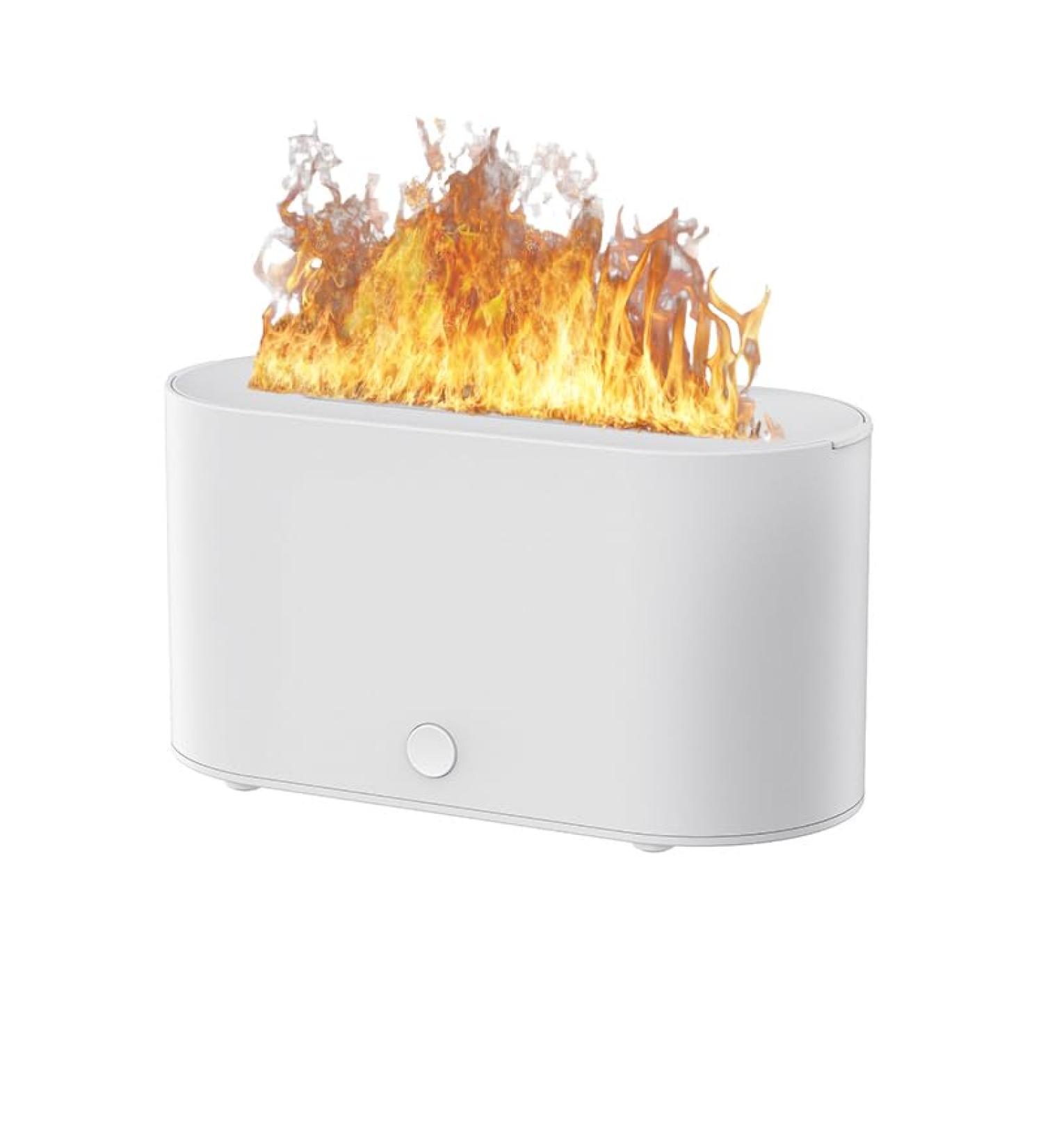 Essential Oil Diffuser - 7 Color Changing Flame Humidifier for Room & Office | Quiet Operation & Auto-Off | 130mL (White - Buy Online on GoSupps.com