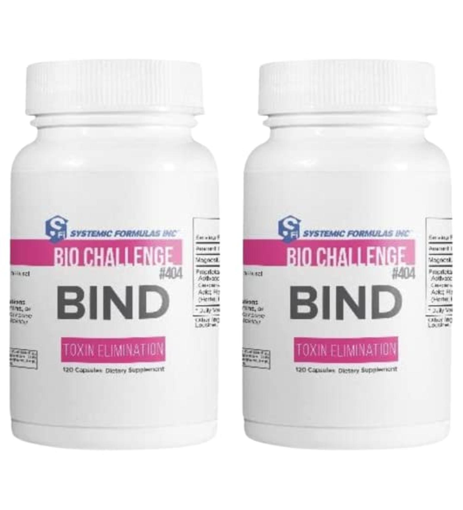 Systemic Formulas #404 Bind 120 Capsules (Pack of 2) & Keychain Pill Holder - Activated Charcoal for Powerful Cleanse & Optimal Health | International Shipping Available - Buy Online on GoSupps.com