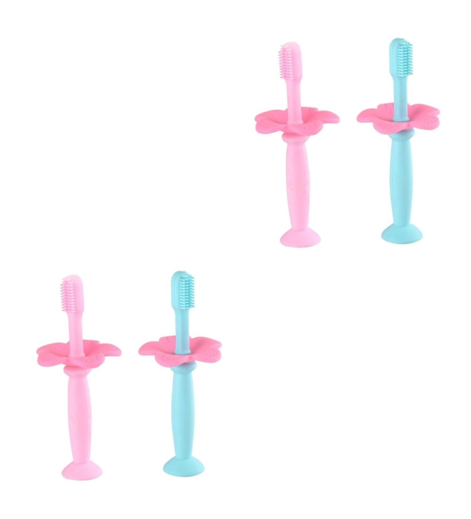 Beaupretty 4-Piece Silicone Toothbrush Set for Infants | Travel Dental Care & Finger Toothbrushes | Safe Oral Care for Children - Buy Online on GoSupps.com