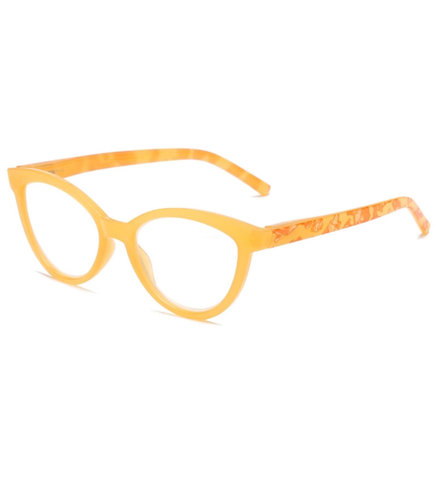 Shop Stylish Women's Cat Eye Reading Glasses - Lightweight 3.00x with Spring Hinge - Yellow Fashion Frame - Buy Online on GoSupps.com