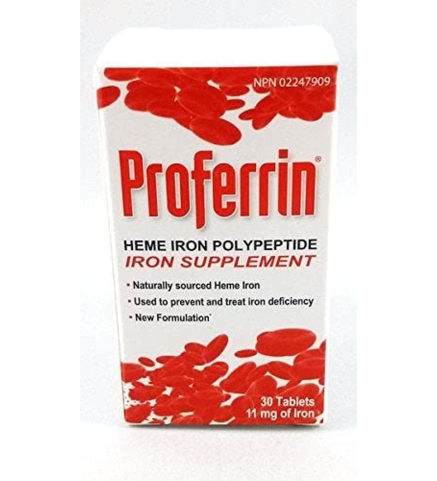 Proferrin 11mg Heme Iron 90Tablets - Buy Online on GoSupps.com
