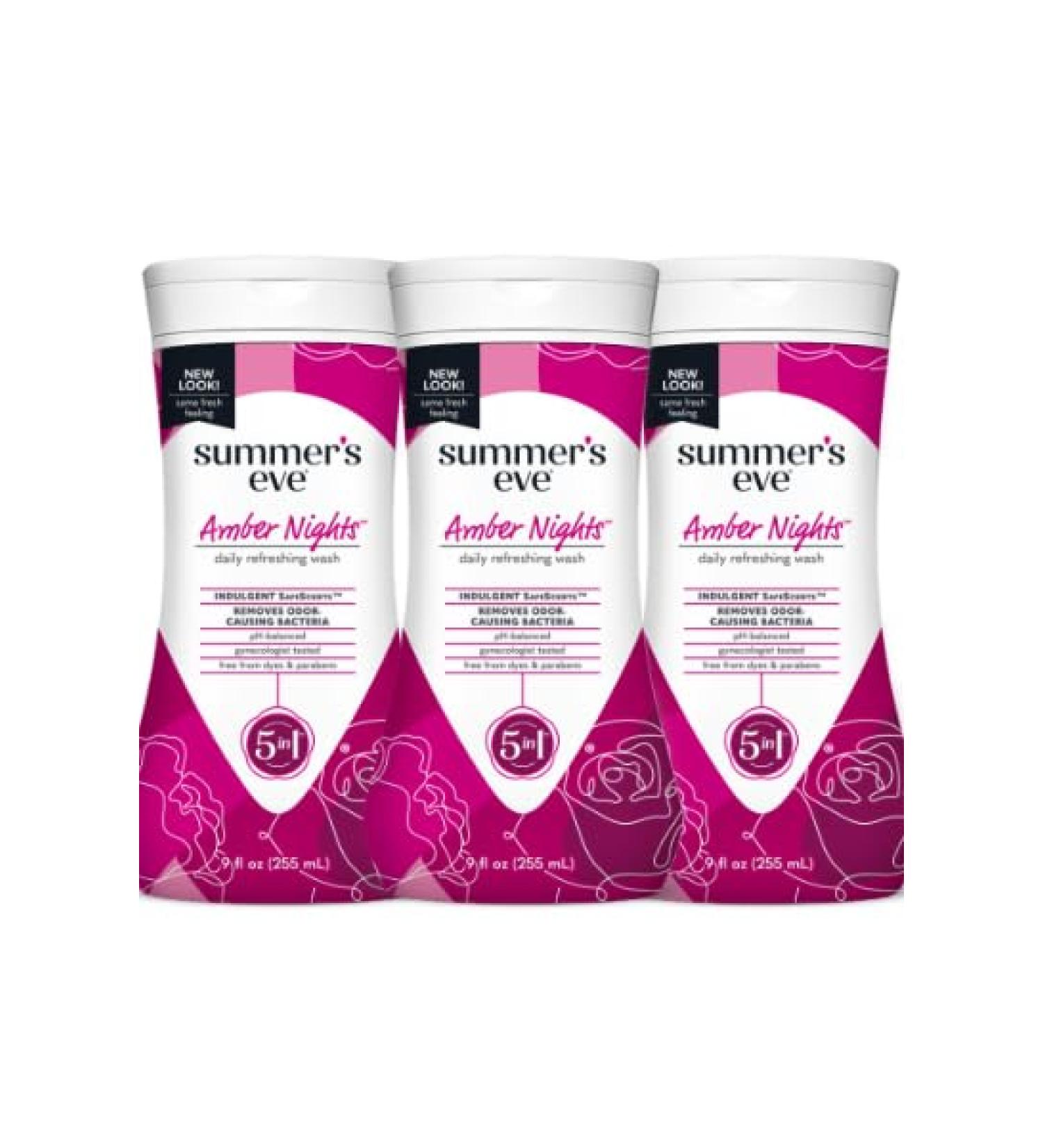 Summer's Eve Amber Nights Body Wash - Refreshing Feminine Wash with Oat & Shea Extracts Odor Removal 9 fl oz (Pack of 3) | International Shipping Available - Buy Online on GoSupps.com