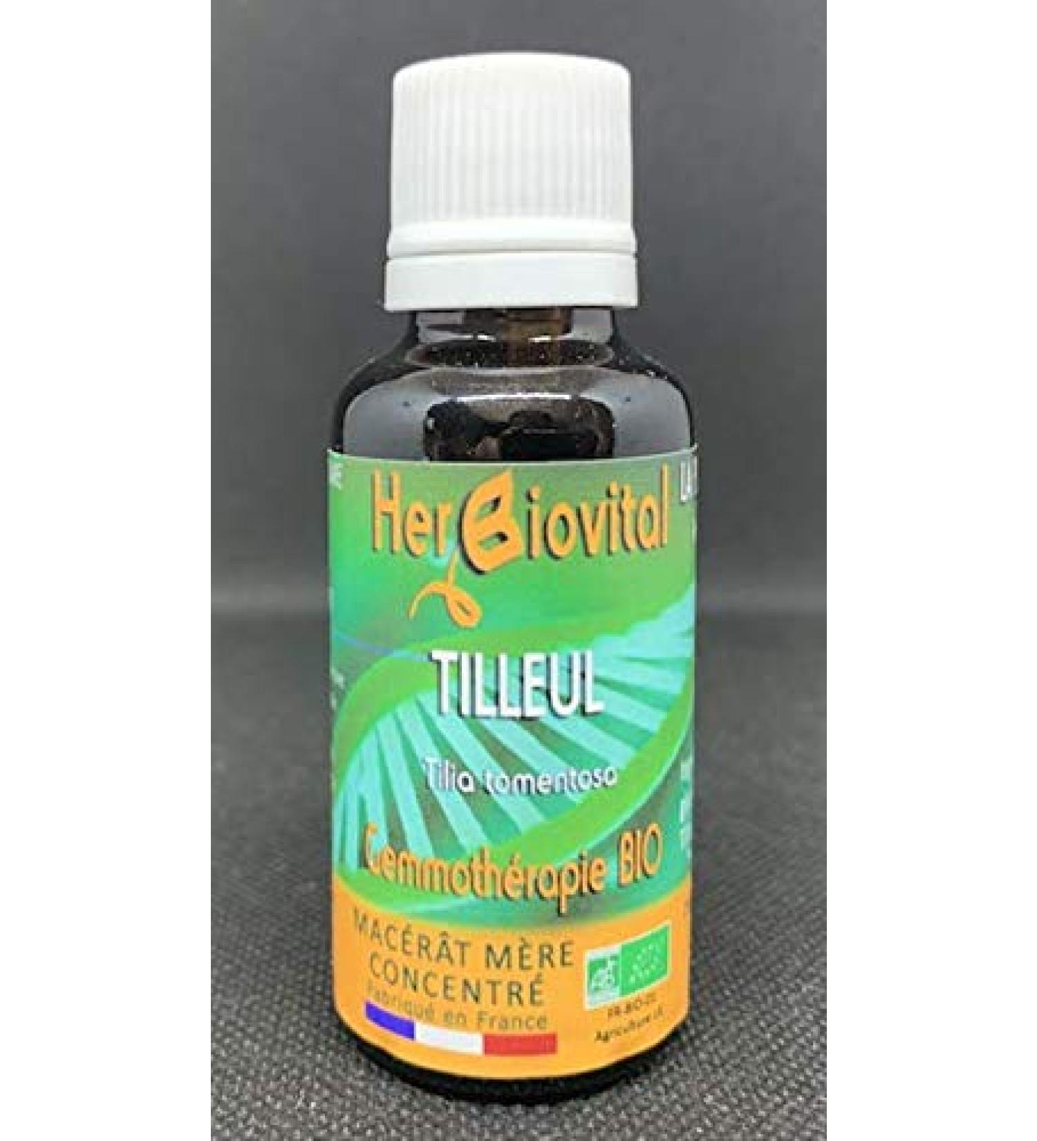 Herbiovital - Organic Linden - Calming Macerate - Concentrated Gemmotherapy - 30 ml - Reduces tension and calms anxiety and anguish - Made in France - Buy Online on GoSupps.com