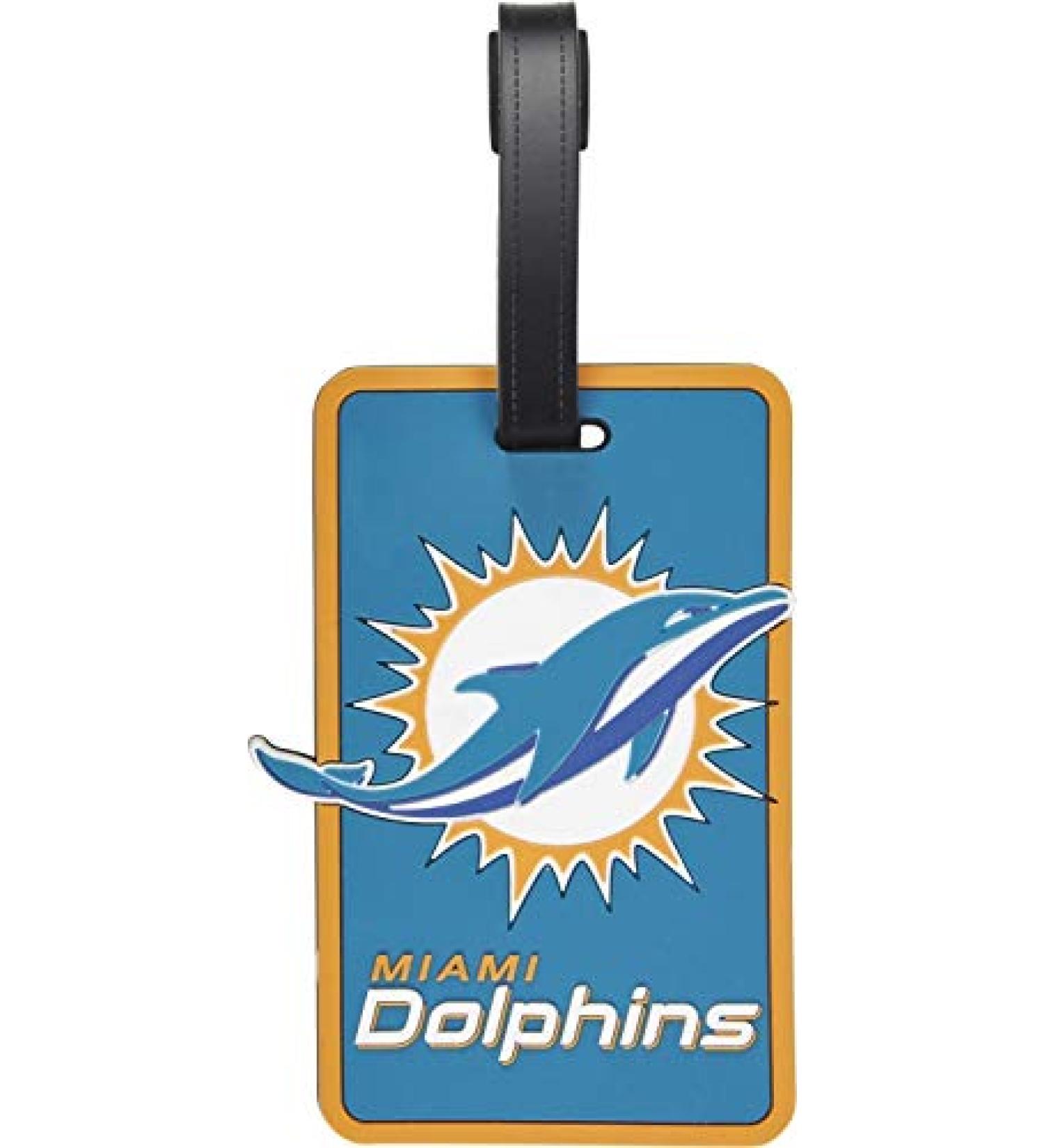 Aminco NFL Boys NFL Soft Bag Tag Miami Dolphins 7.5 Teal