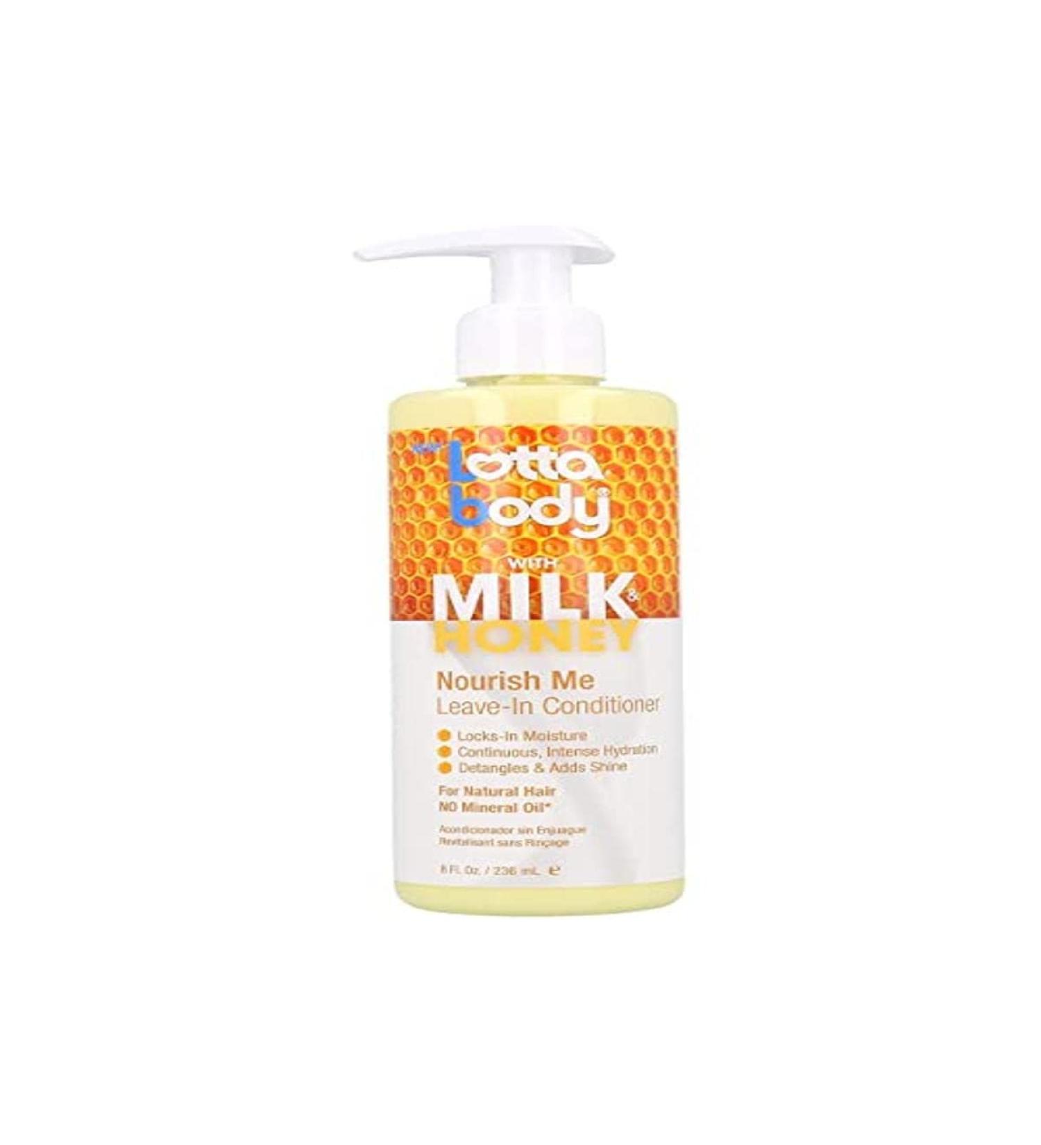 Lotta Body Nourish Me Leave In Conditioner Milk & Honey Formula to Lock In Moisture Detangle & Add Shine 10.1 Fl Oz