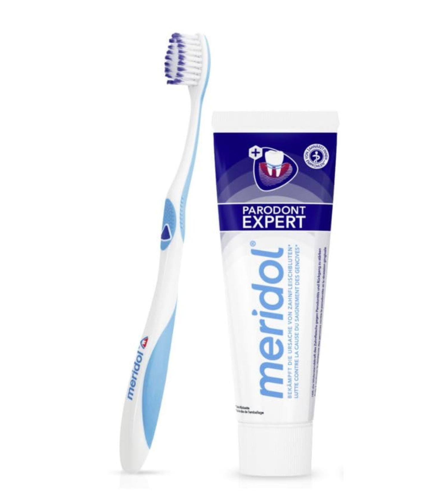 Meridol Parodont Expert Set - Toothpaste & Toothbrush for Optimal Oral Care | International Shipping Available - Buy Online on GoSupps.com