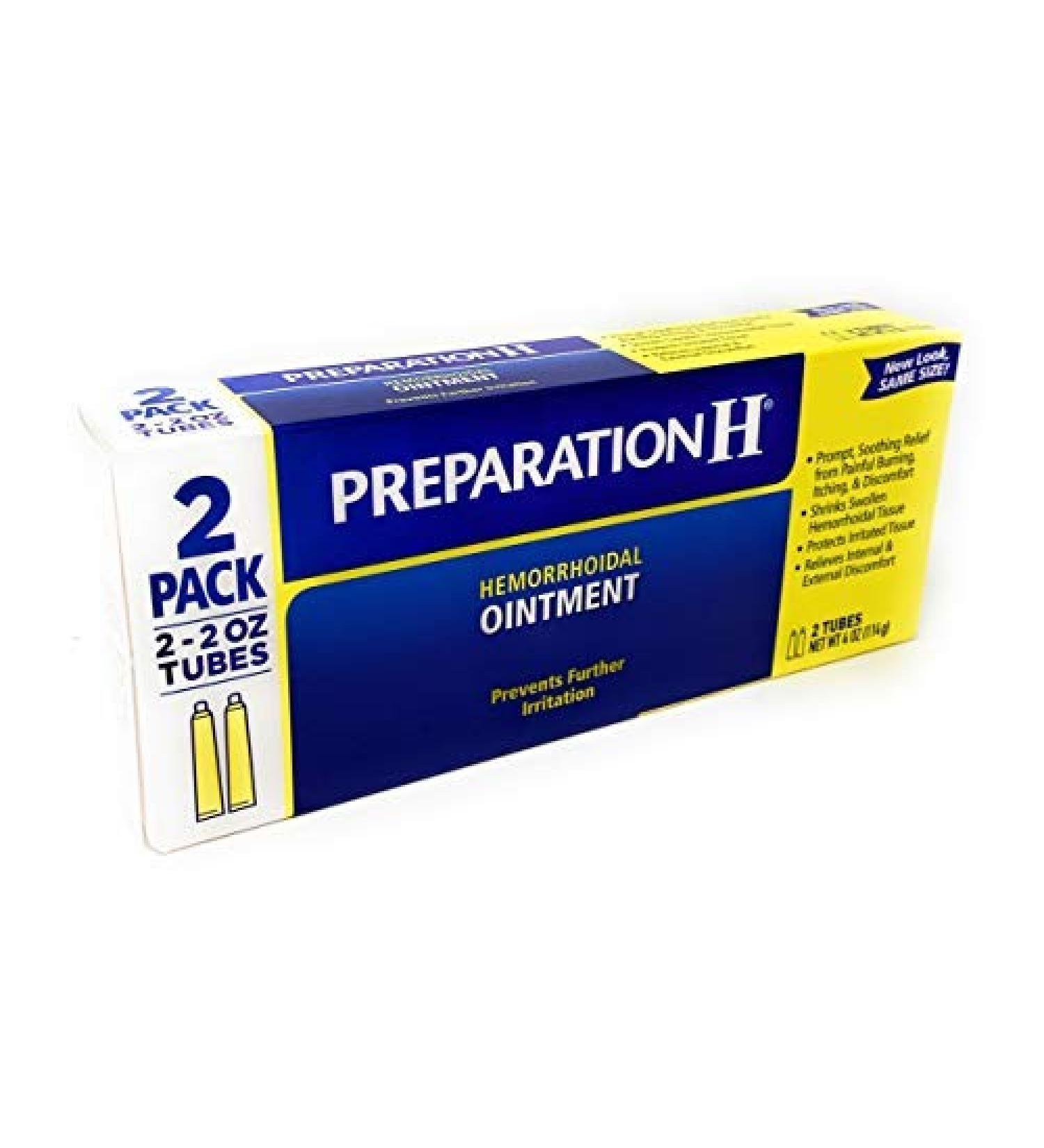 Preparation H Hemorrhoidal Ointment 2 oz Tubes - Pack of 2 - Buy Online on GoSupps.com