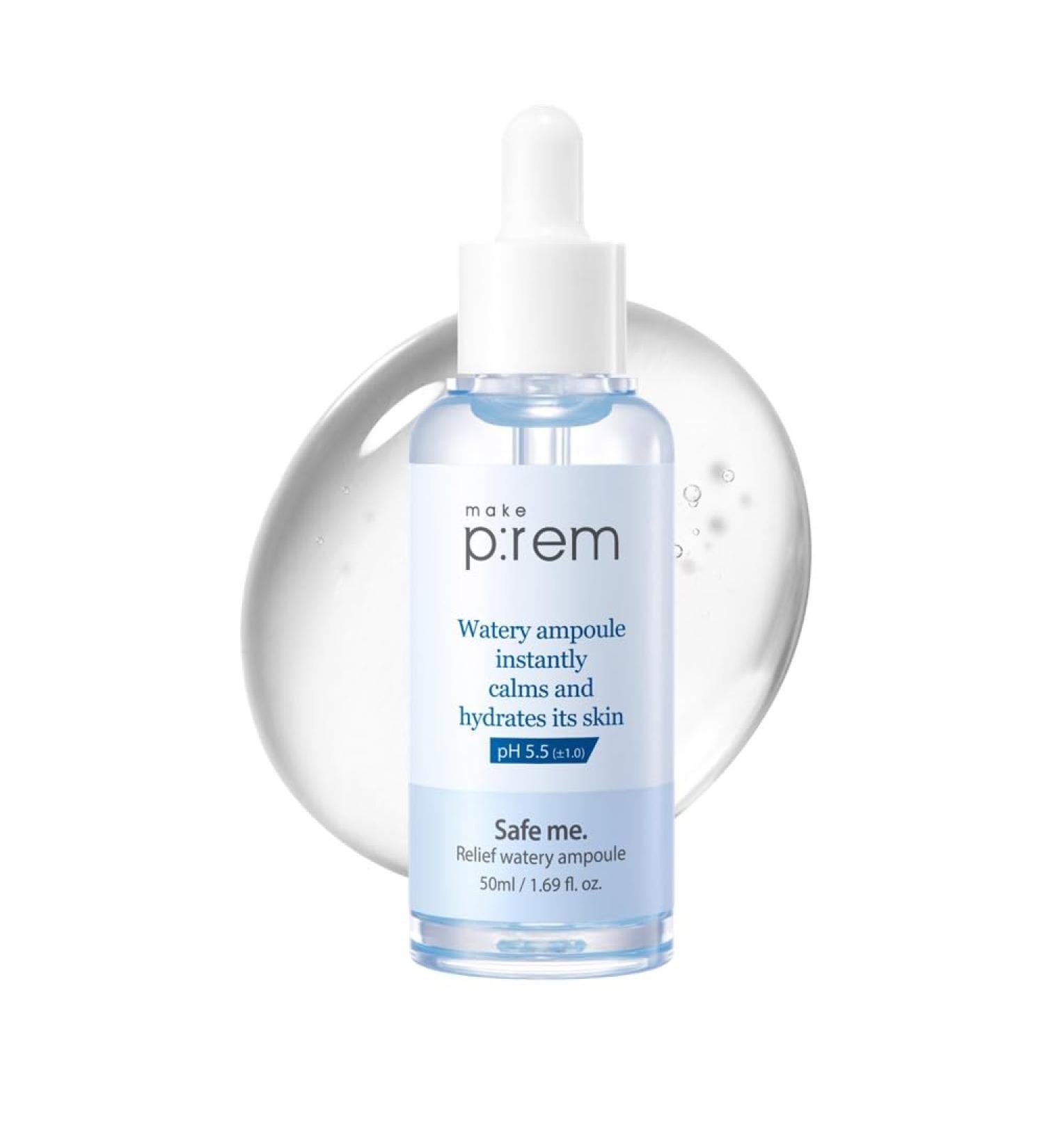 MAKEP:REM Safe me Relief Watery Ampoule - Lightweight Quick Absorbing Facial Ampoule for Oily & Dry Skin - 50ml - Buy Online on GoSupps.com