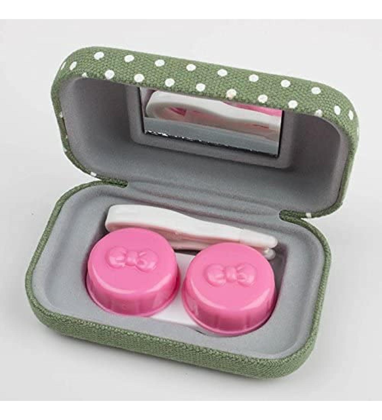MATLENS Contact Lens Case - Travel Storage Container Set with Floral Design - Green Flowers DT084 | Shop Internationally - Buy Online on GoSupps.com