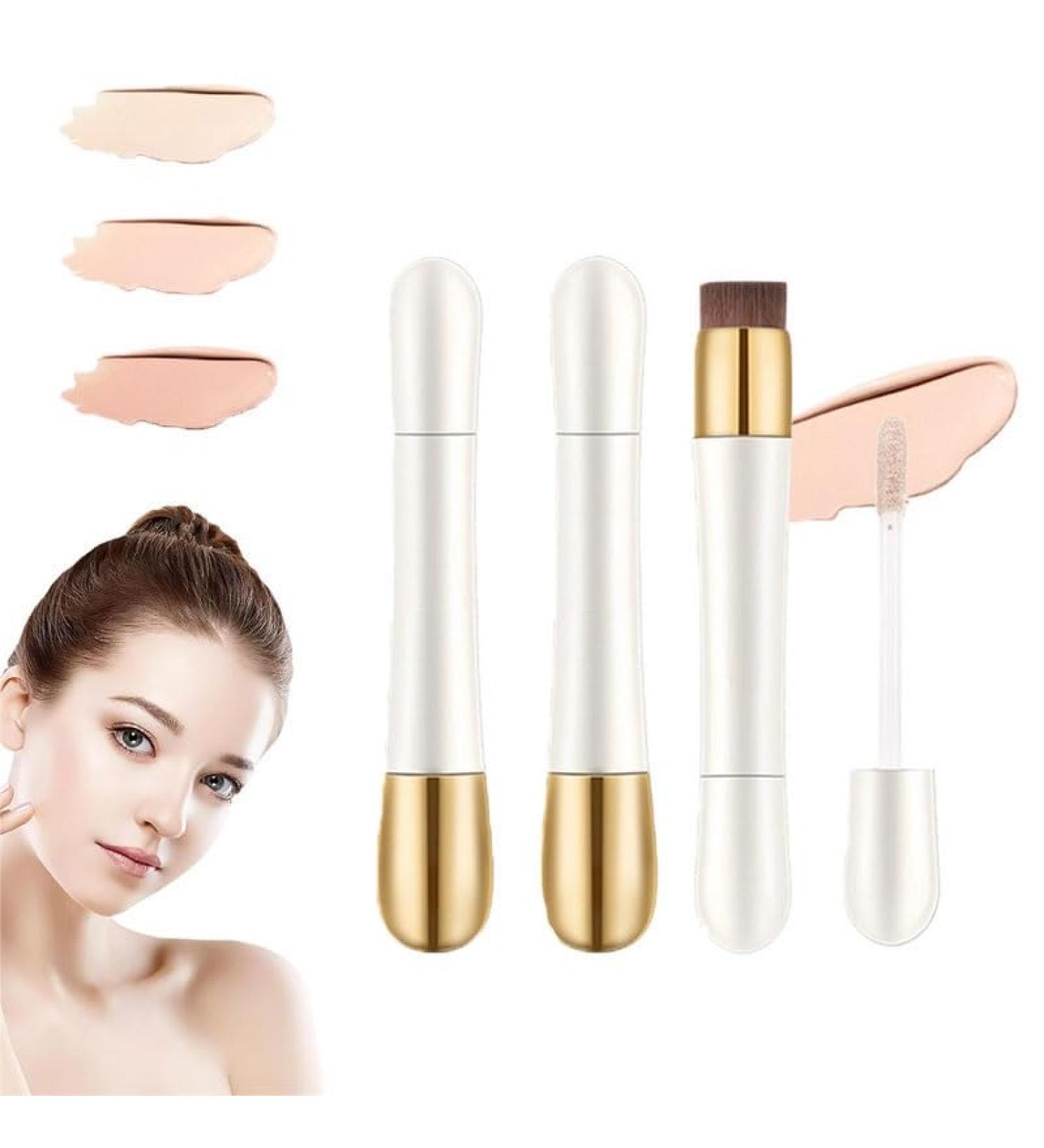 2 in 1 Foundation Anti-Wrinkle Concealer Heykomi 2 In 1 - Foundation Full Coverage Foundation Long Lasting Anti-Wrinkle Concealer for All Skins(02#Naturally white 2pcs) - Buy Online on GoSupps.com