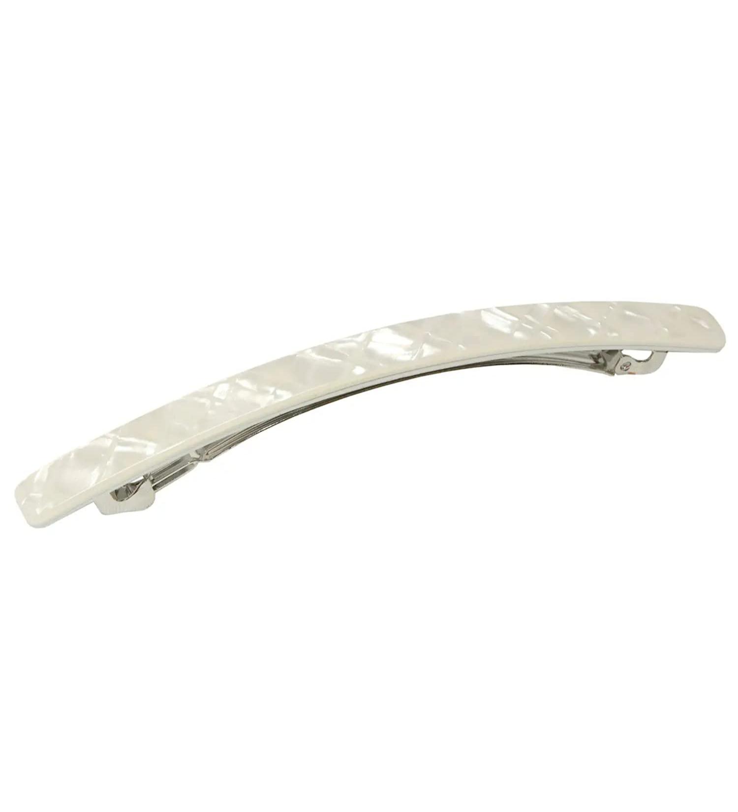 French Amie Frost White Large Handmade Celluloid Hair Clip Barrette for Women and Girls - Buy Online on GoSupps.com