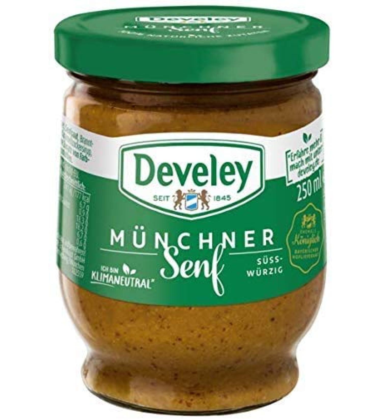 German Mustard | Munich Bavarian Mustard | Sweet & Spicy | 250 ml | Develey | Germany - Buy Online on GoSupps.com
