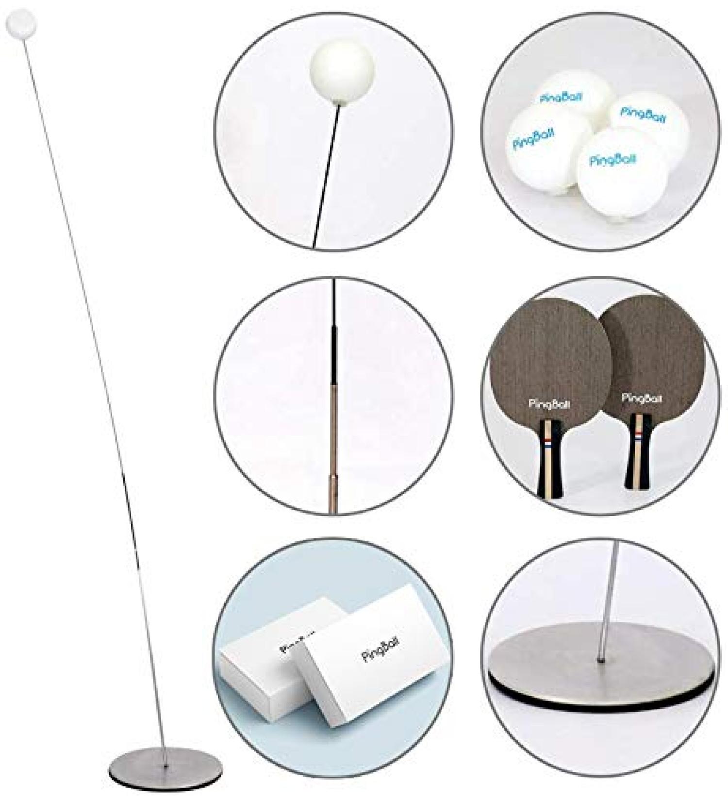Portable Ping Pong Trainer Set with 2 Paddles, 4 Balls - Indoor/Outdoor Table Tennis Practice for Kids & Adults - Buy Online on GoSupps.com