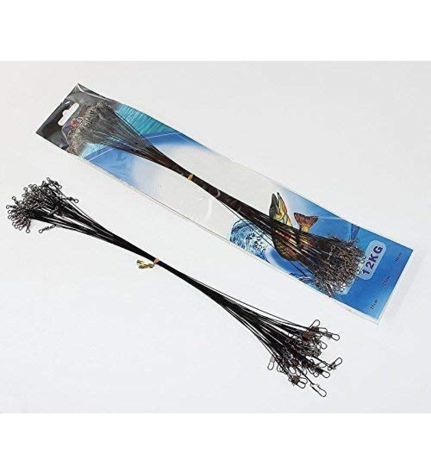 40x 30cm Steel Leader Snap Swivel - 12kg Fishing Tackle for International Shipping - Buy Online on GoSupps.com