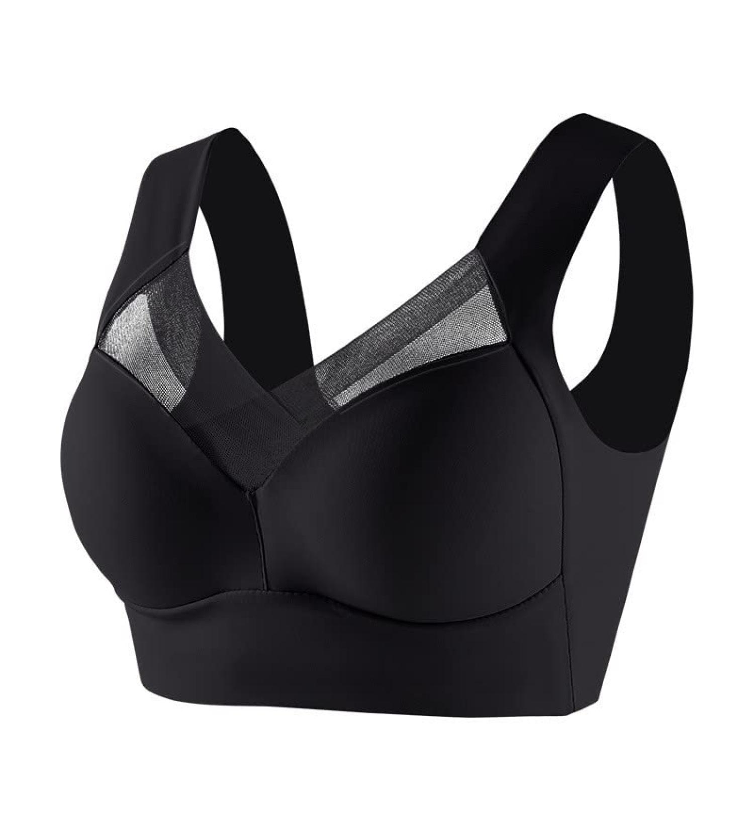 Huyyydza Black XL Women's Large Site Tank Top - Adjustable BH Yoga Bustier Thin Side Fold & Side Breast Underwear - Buy Online on GoSupps.com